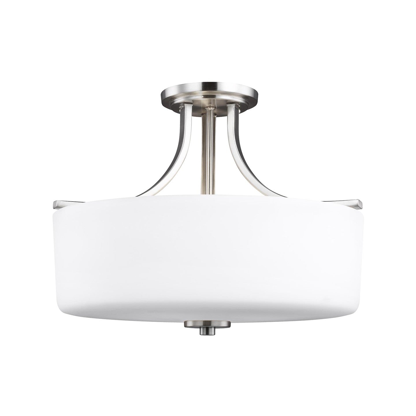 Canfield Three Light Semi-Flush Mount in Brushed Nickel