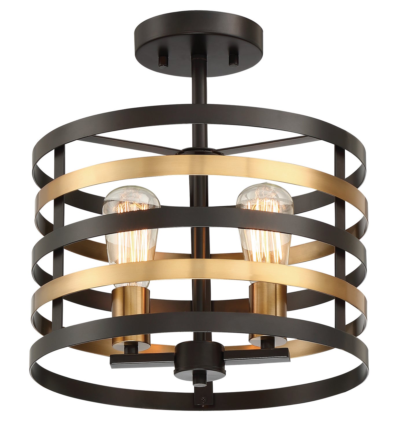 Mya Two Light Semi-Flush Mount in Antique Bronze