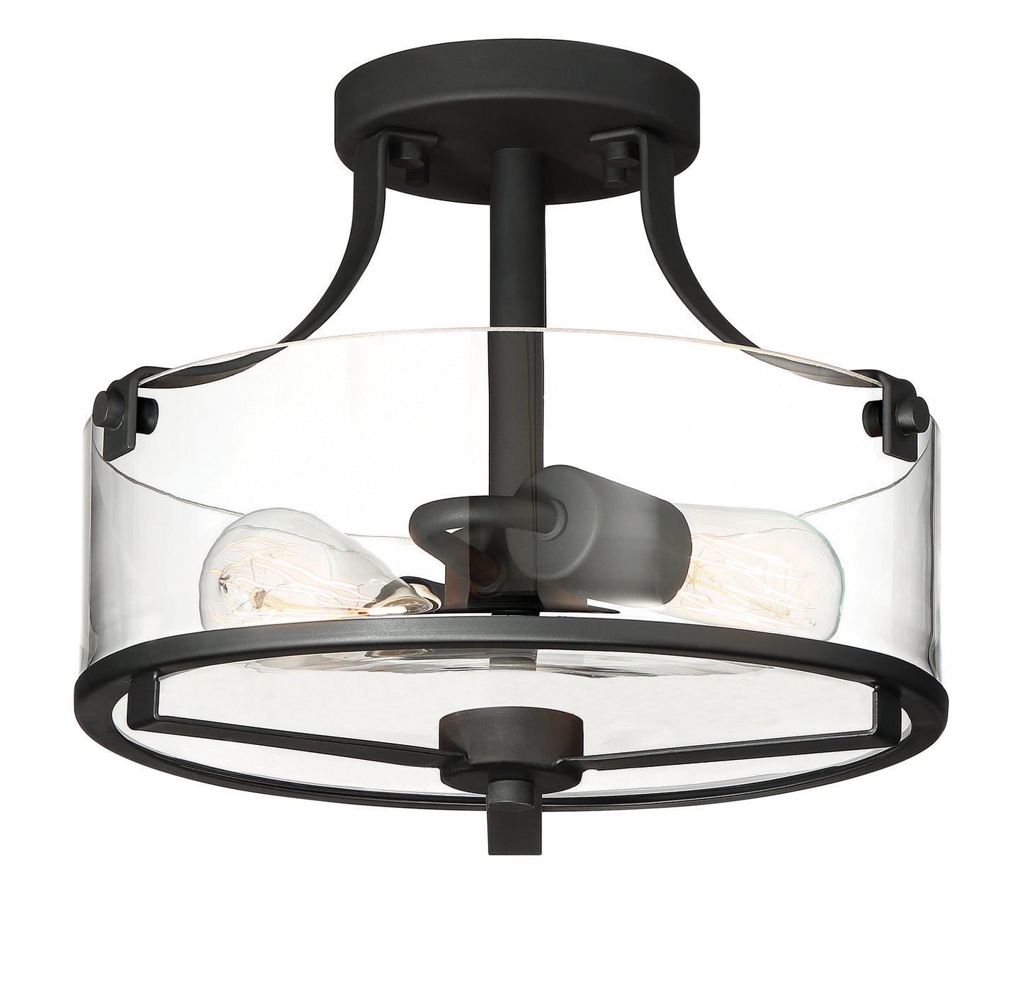 Jedrek Two Light Semi-Flush Mount in Black