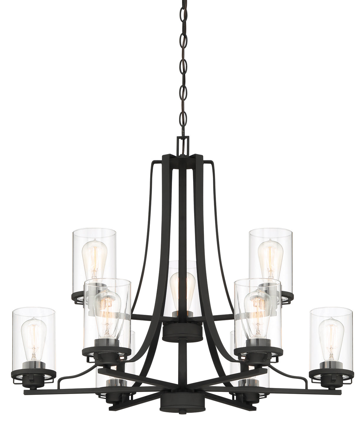 Jedrek Nine Light Chandelier in Black