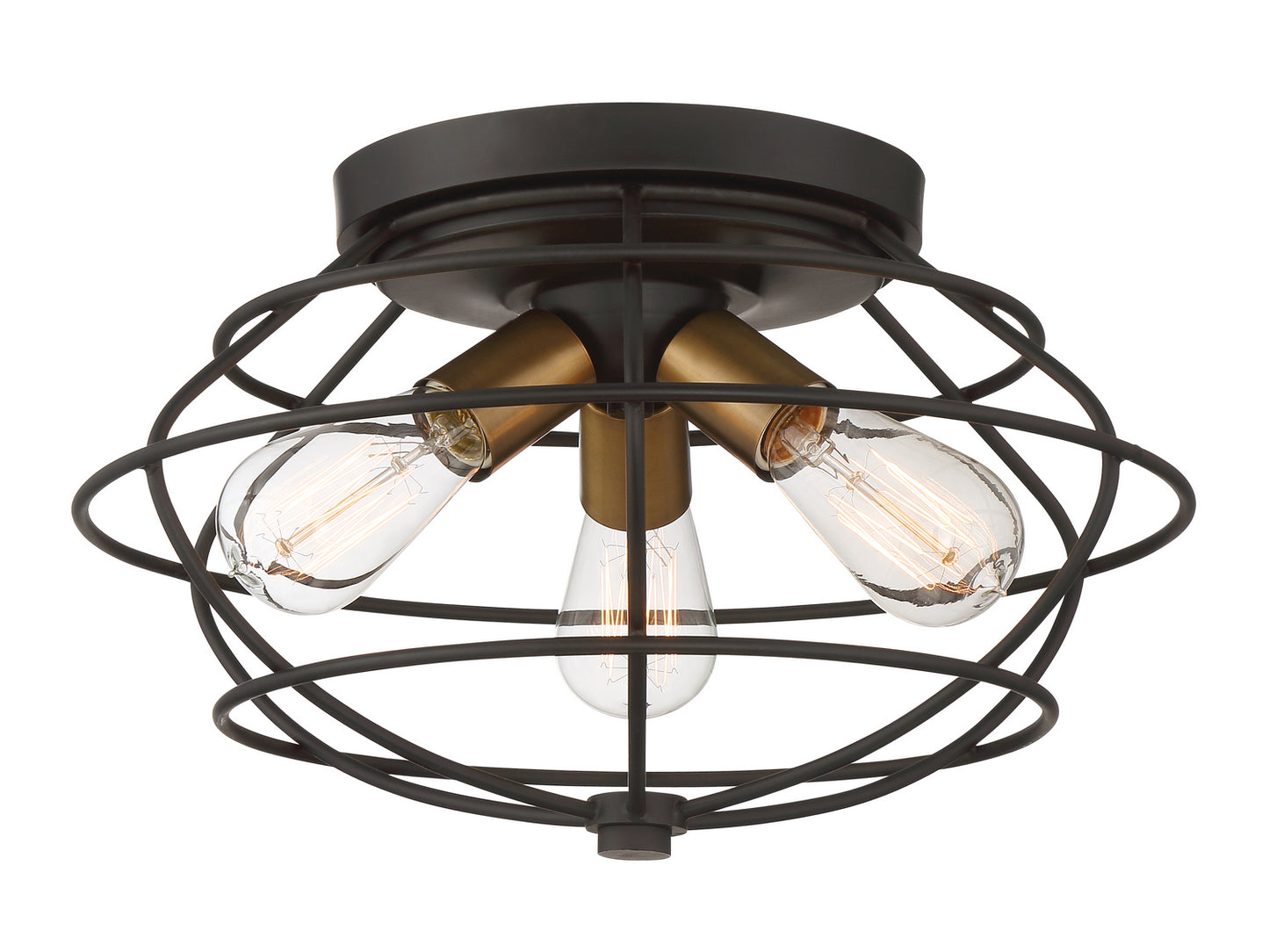 Jax Three Light Flushmount in Vintage Bronze