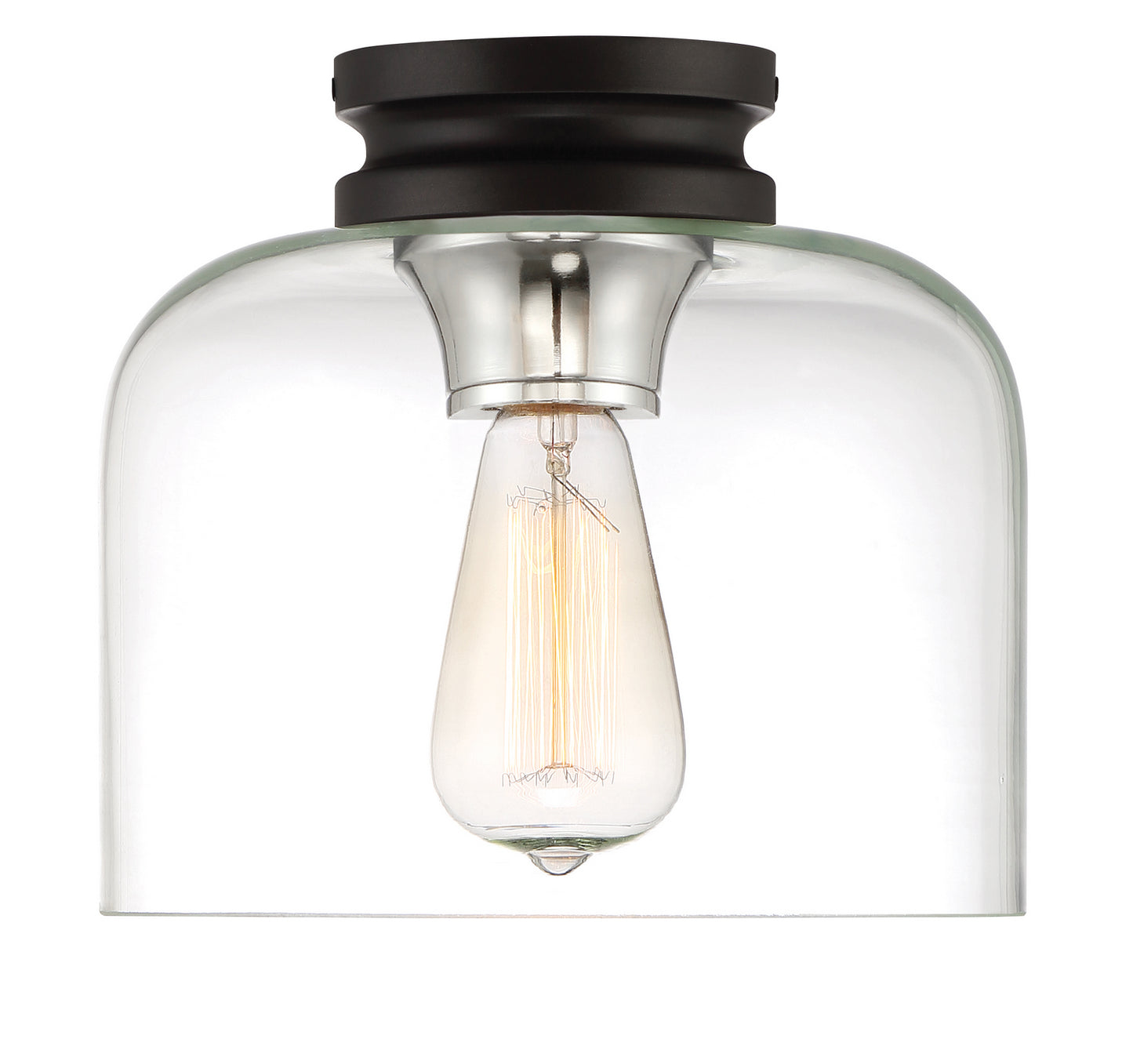 Ezra One Light Flushmount in Black