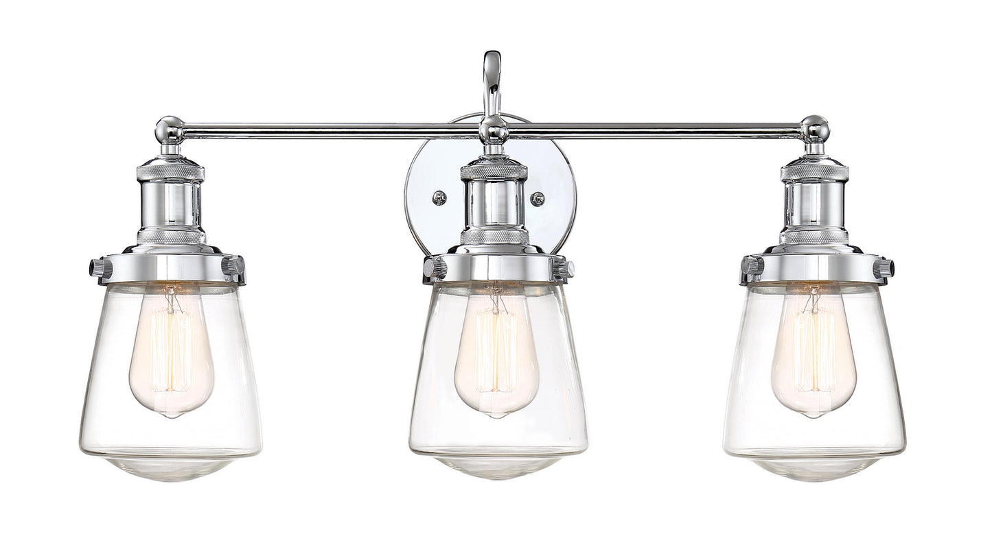 Taylor Three Light Bath Bar in Chrome