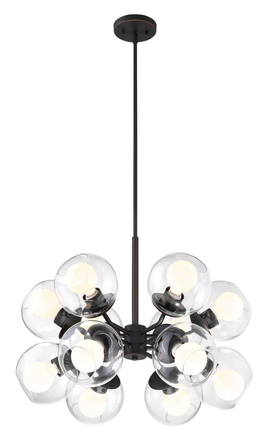 Meridian 12 Light Chandelier in Satin Bronze