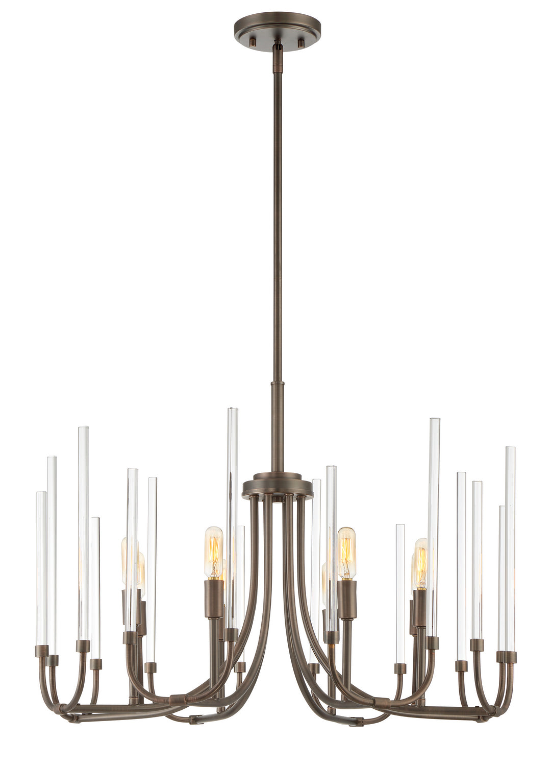 Laretto Eight Light Chandelier in Satin Copper Bronze