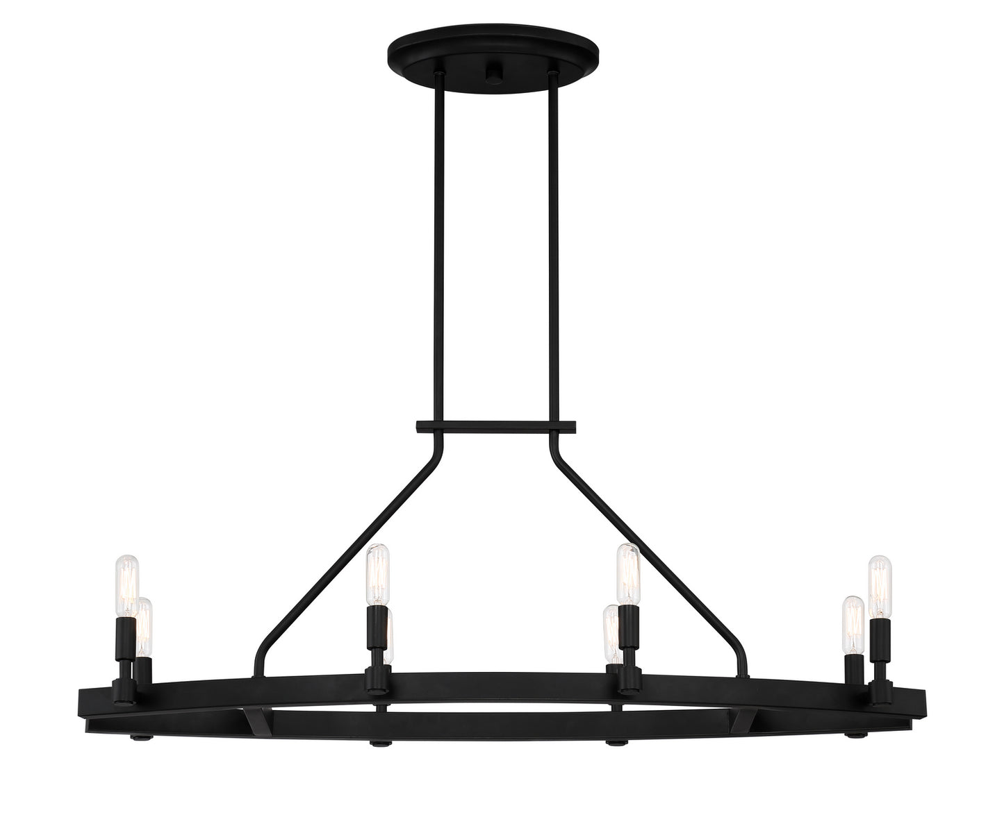 Fiora Eight Light Linear Chandelier in Black