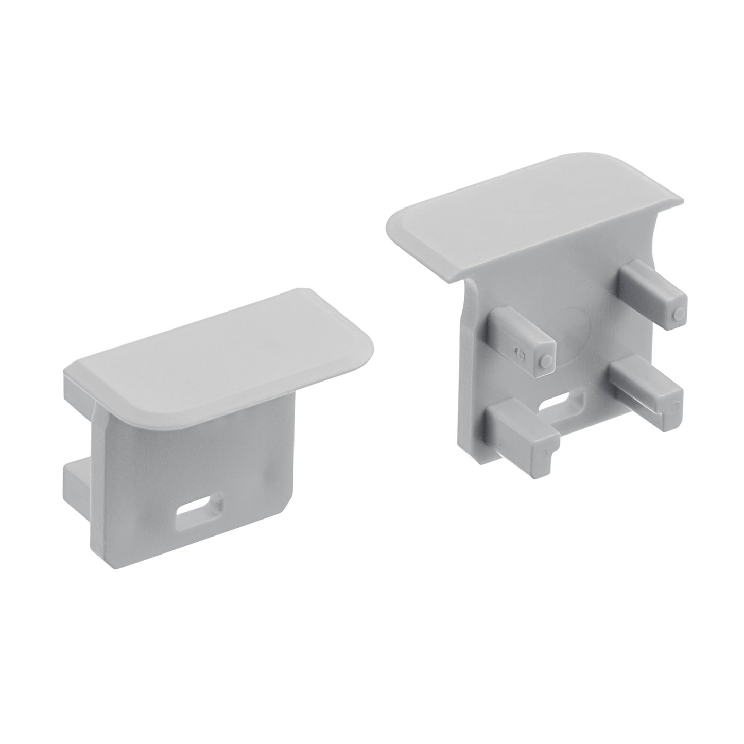 Ils Te Series Tape Extrusion End Cap 5 Pair in Silver
