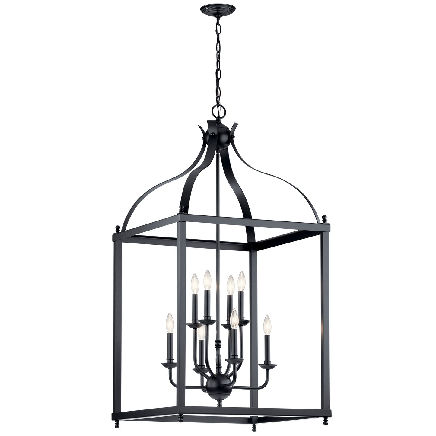 Larkin Eight Light Foyer Chandelier in Black