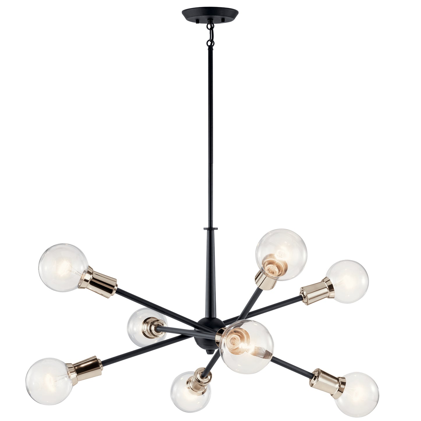 Armstrong Eight Light Chandelier in Black