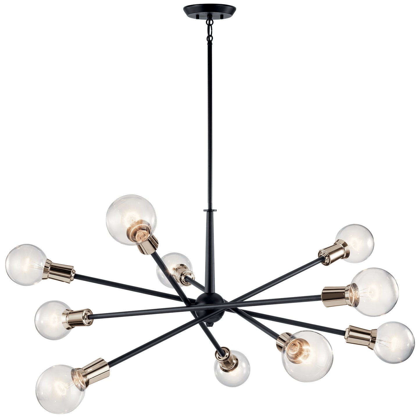 Armstrong Ten Light Chandelier in Black