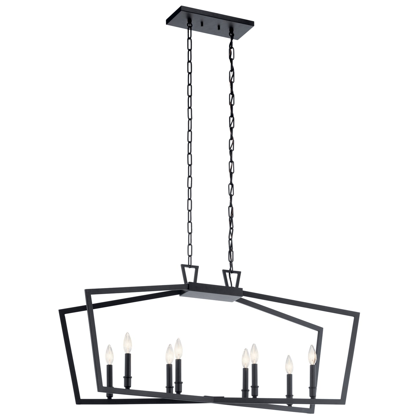 Abbotswell Eight Light Linear Chandelier in Black