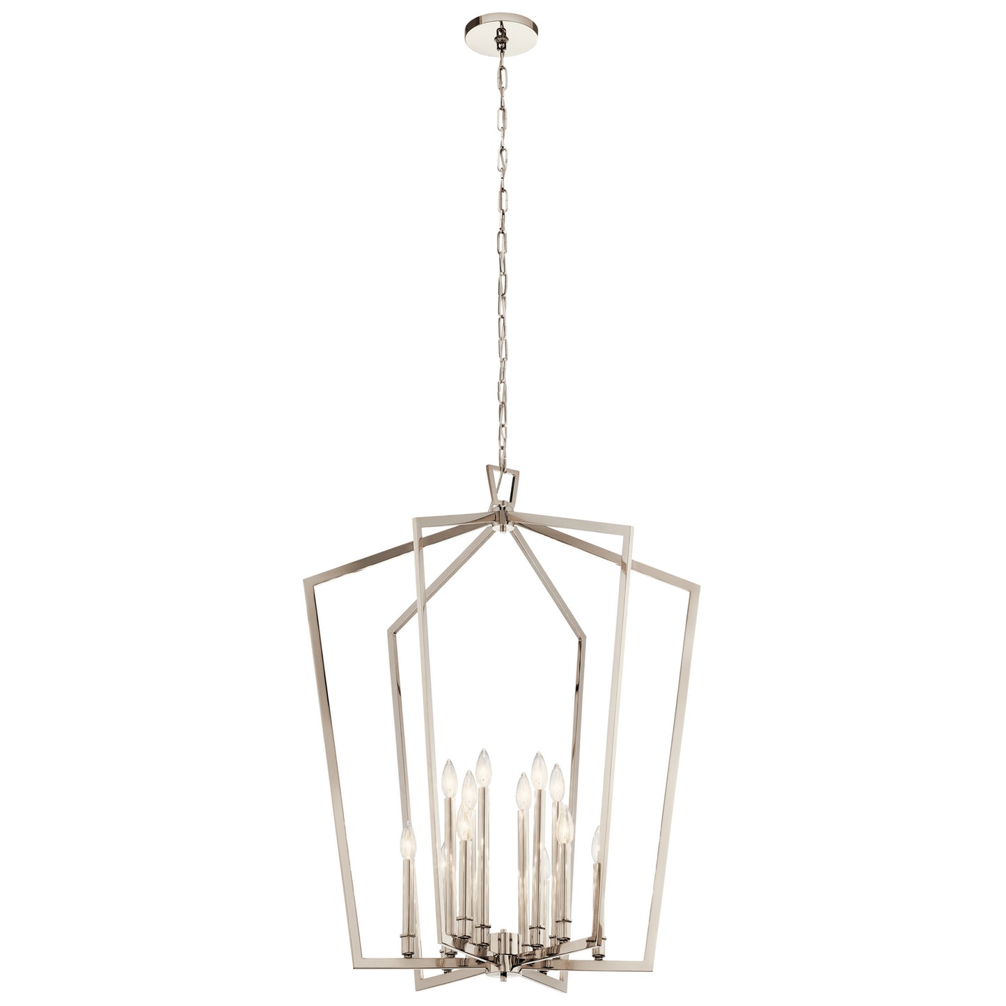 Abbotswell 12 Light Foyer Chandelier in Polished Nickel