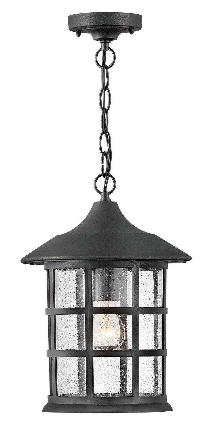 Freeport Coastal Elements LED Hanging Lantern in Textured Black