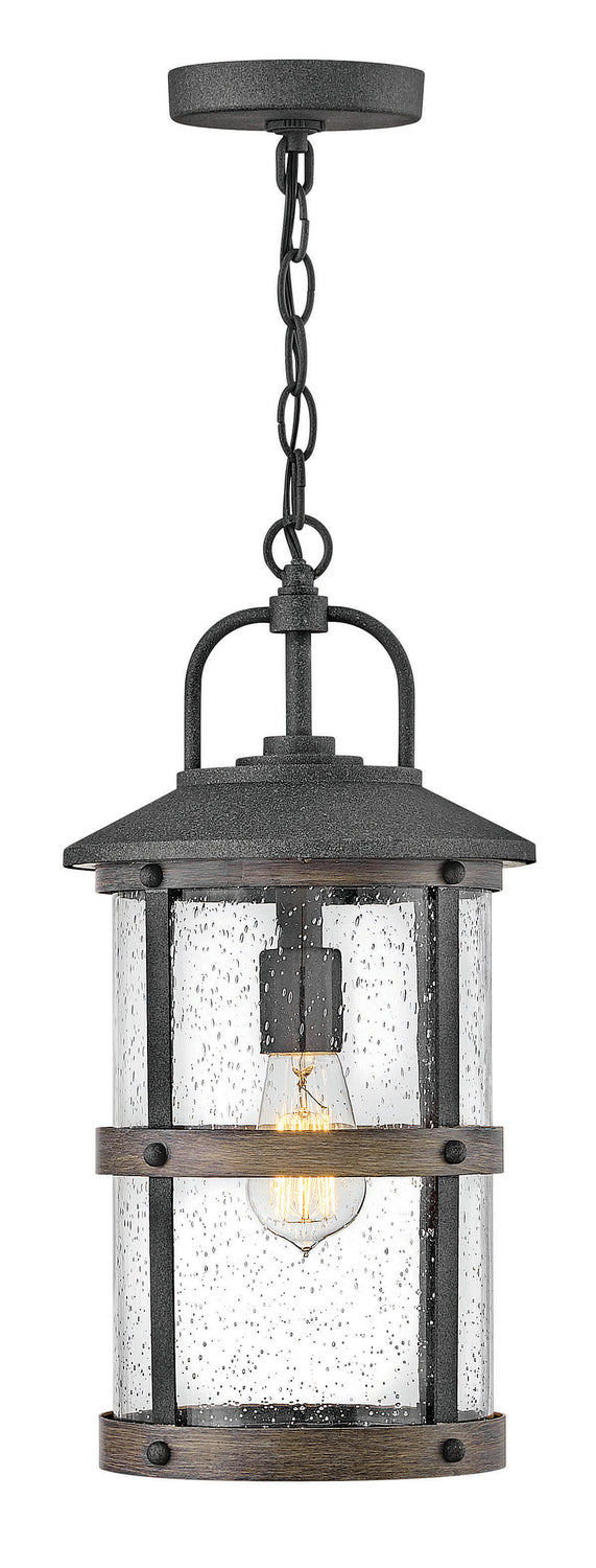 Lakehouse LED Hanging Lantern in Aged Zinc