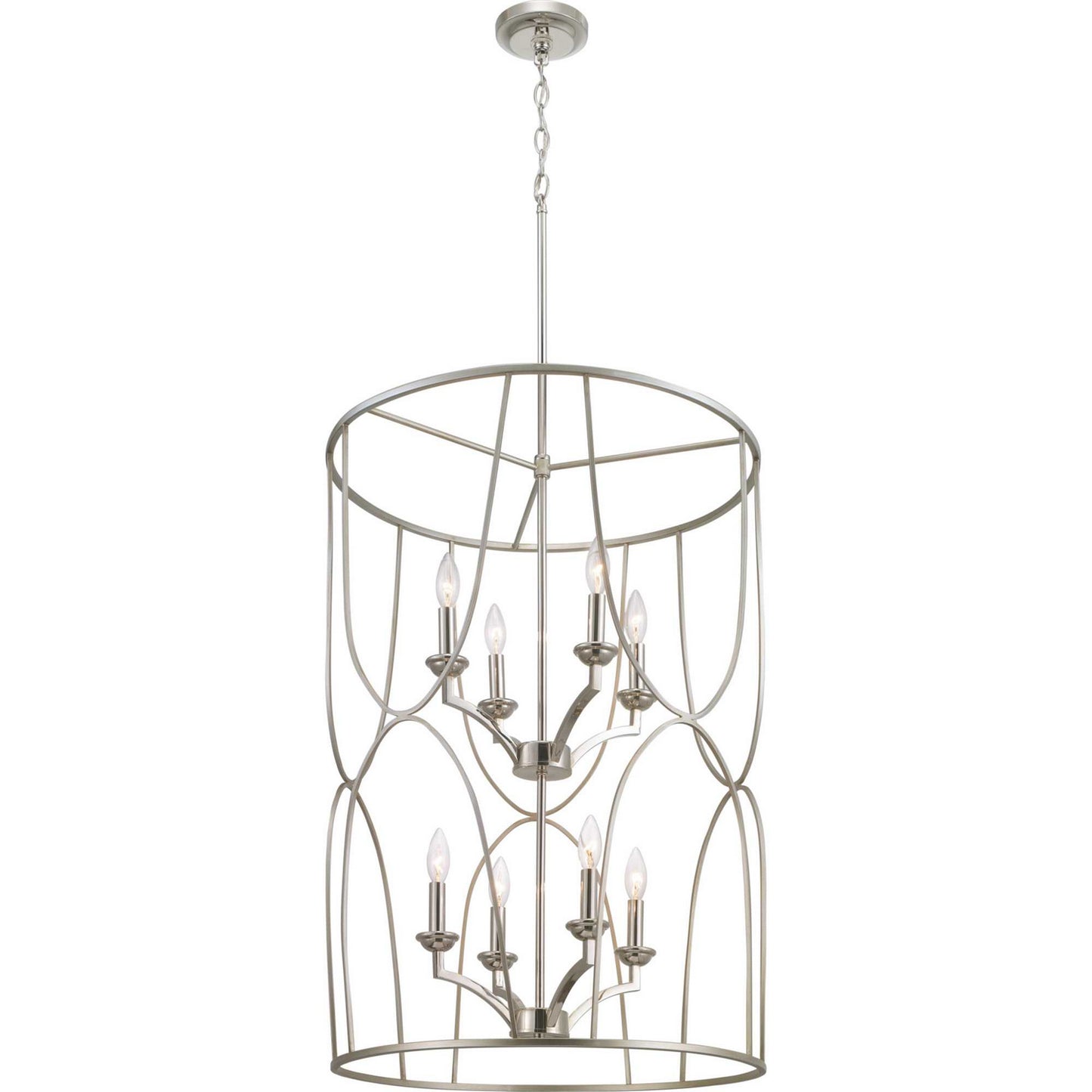 Landree Eight Light Foyer Pendant in Silver Ridge