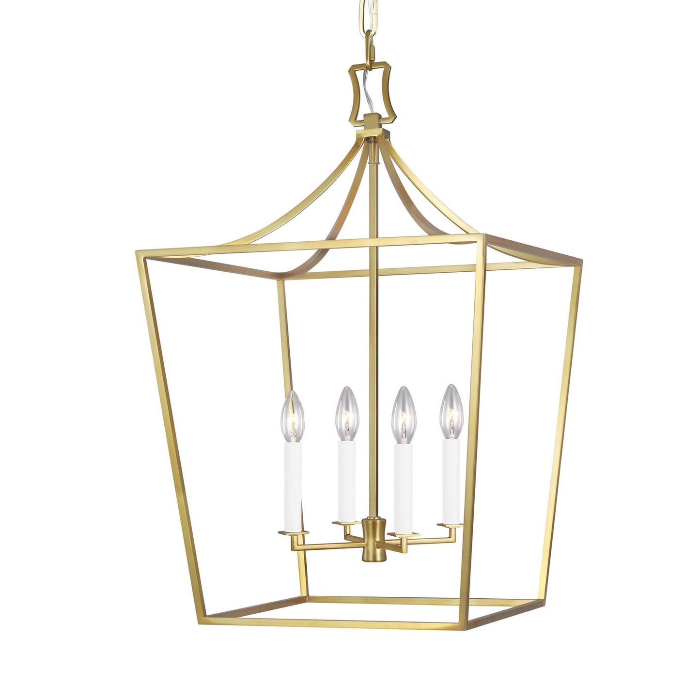 Southold Four Light Lantern in Burnished Brass