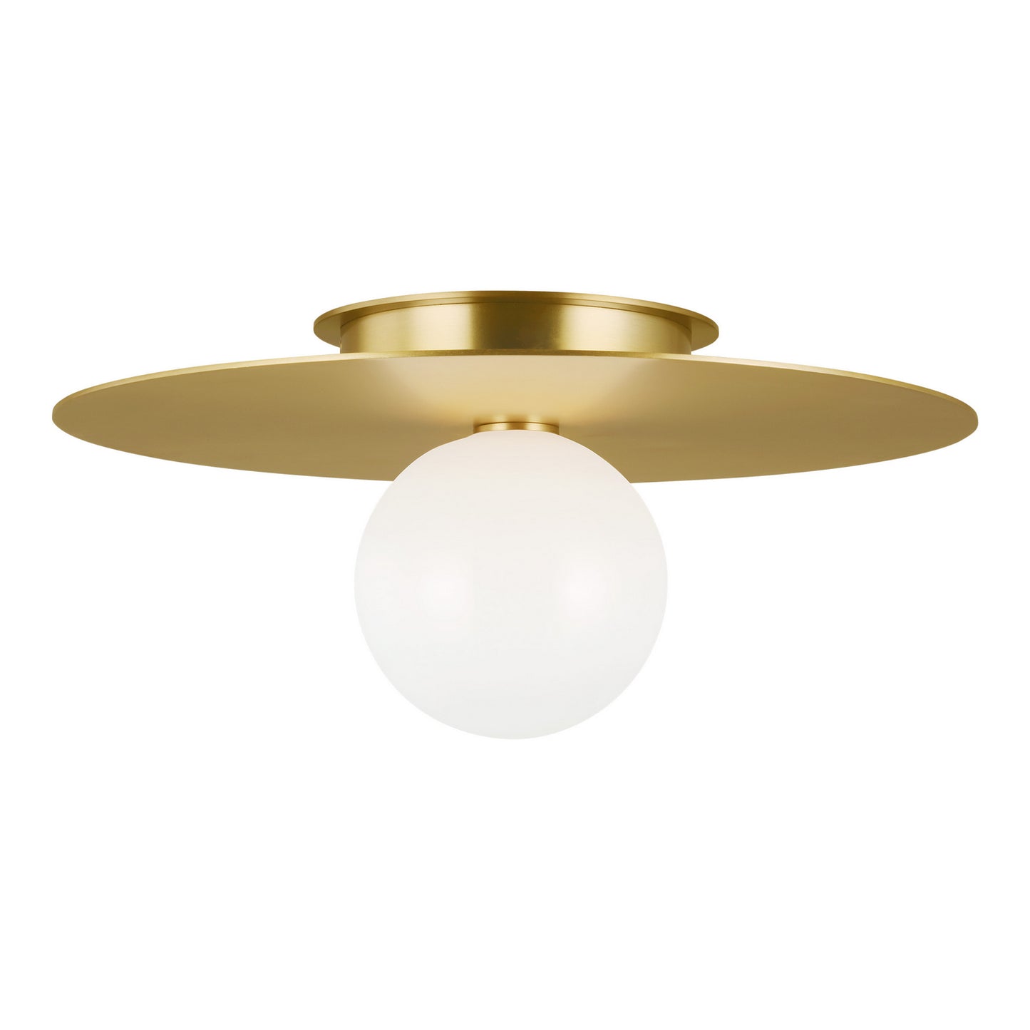 Nodes One Light Flush Mount in Burnished Brass