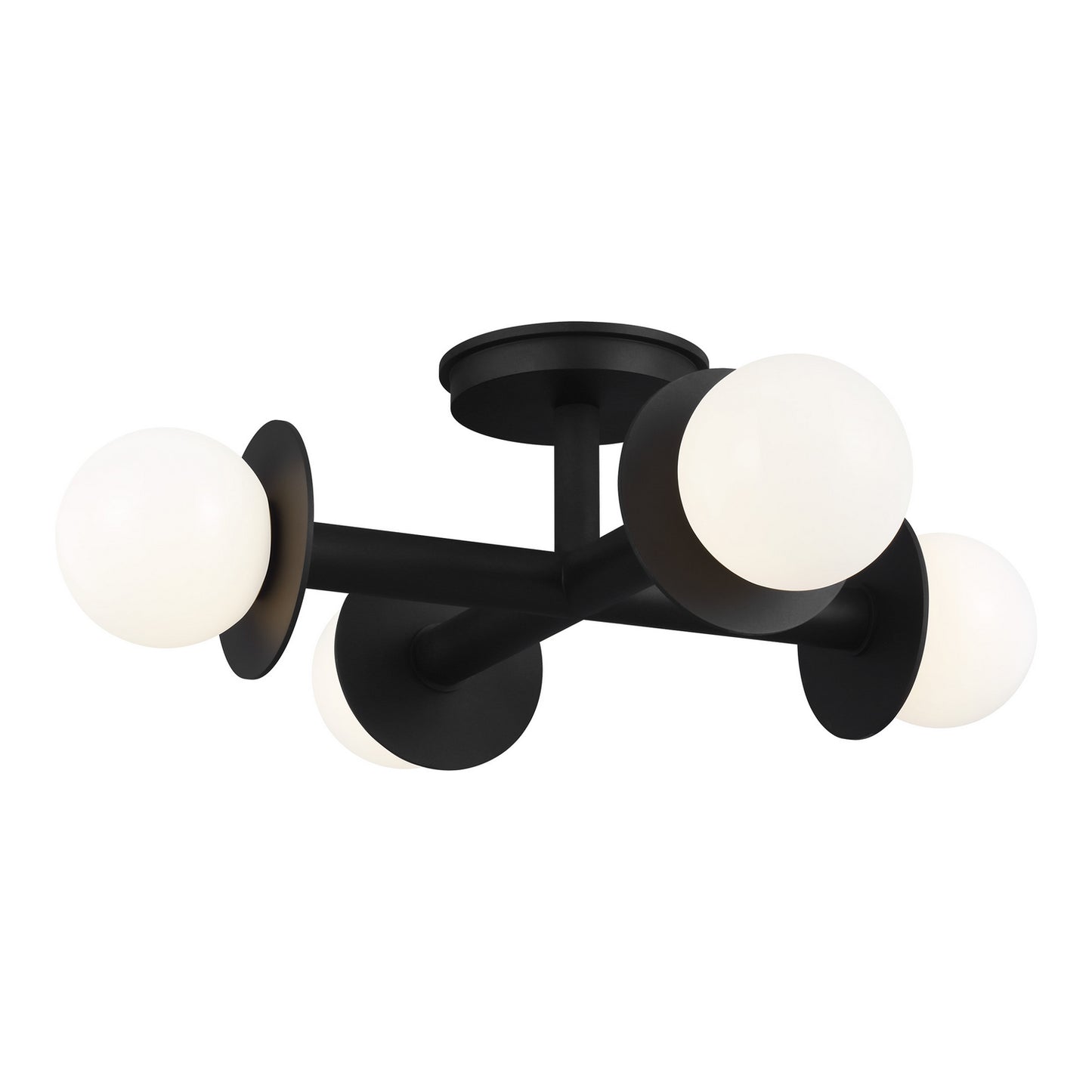 Nodes Four Light Flush Mount in Midnight Black
