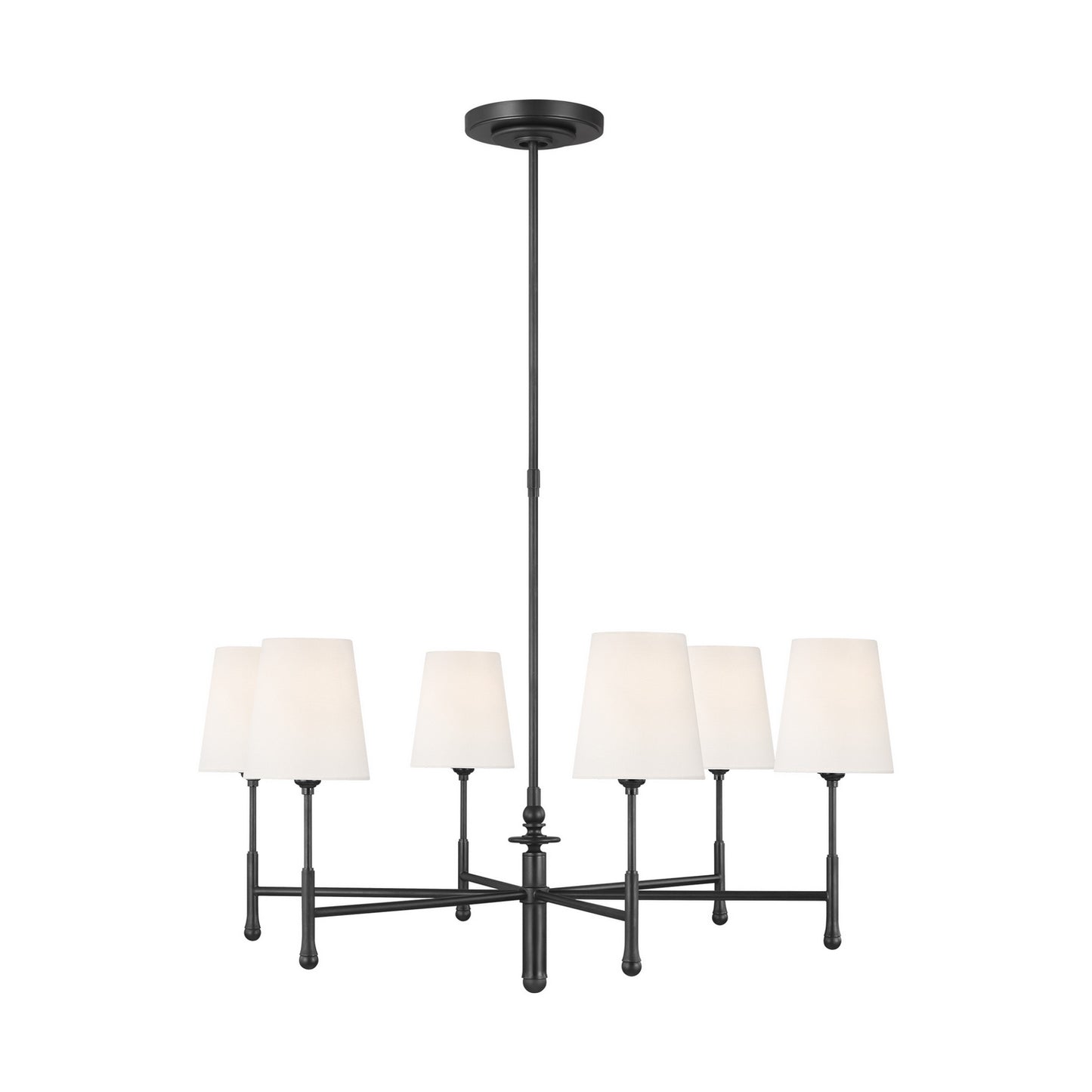 Capri Six Light Chandelier in Aged Iron