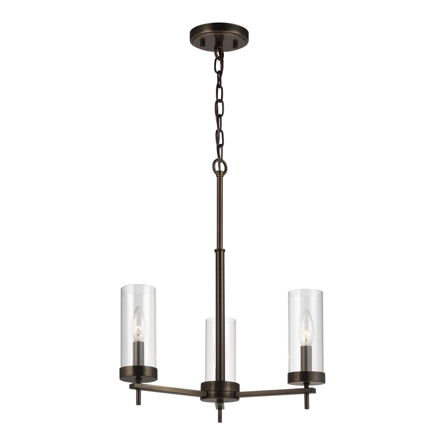 Zire Three Light Chandelier in Brushed Oil Rubbed Bronze