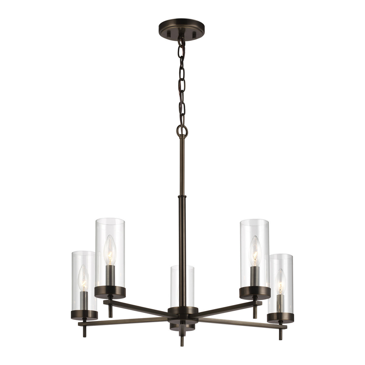 Zire Five Light Chandelier in Brushed Oil Rubbed Bronze