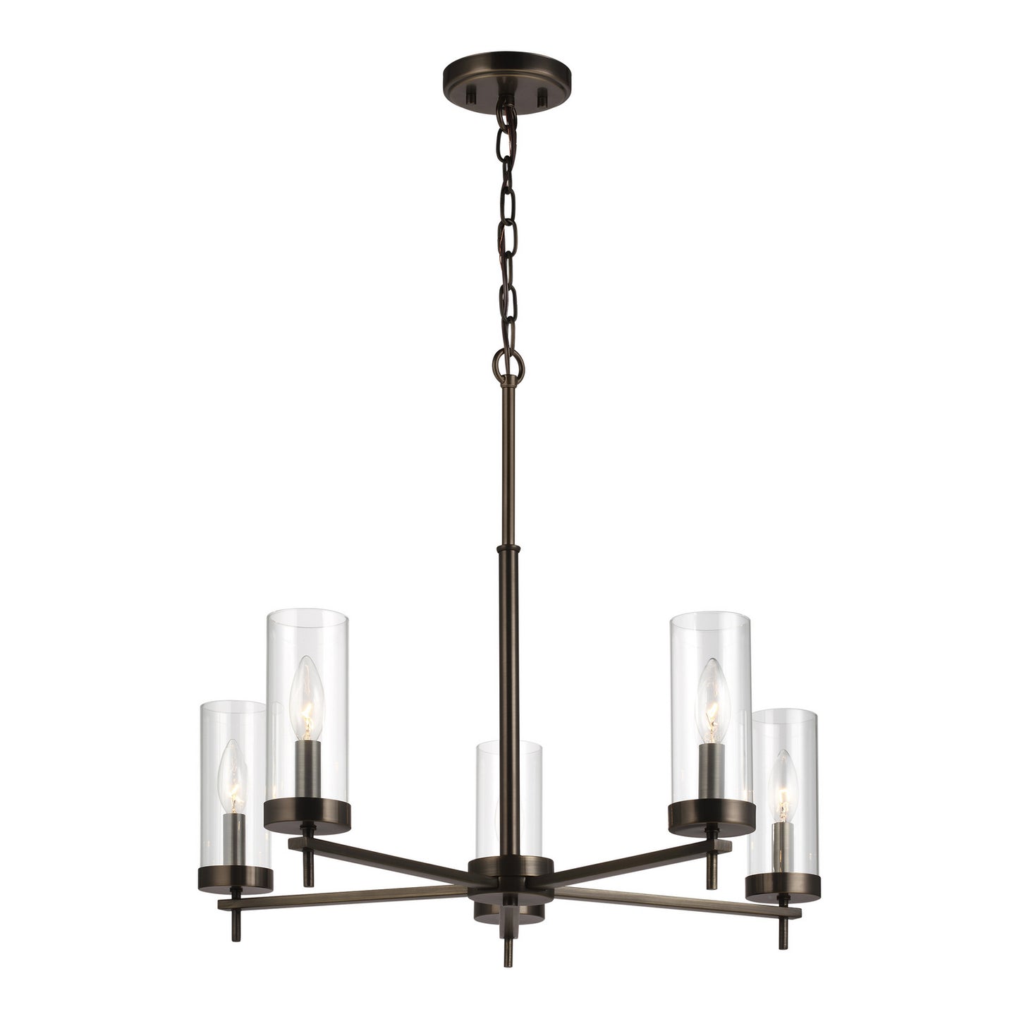 Zire Five Light Chandelier in Brushed Oil Rubbed Bronze