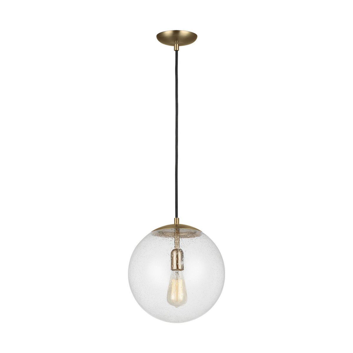 Leo - Hanging Globe One Light Pendant in Satin Brass