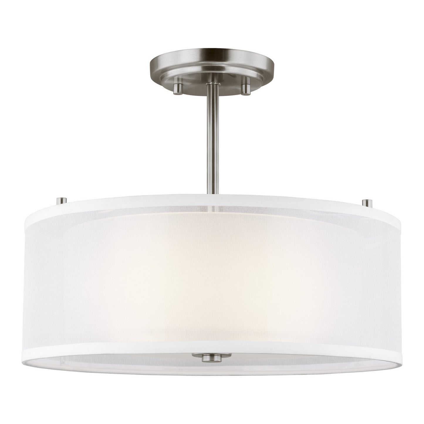 Generation Lighting - 7737302-962 - Two Light Semi-Flush Mount - Elmwood Park - Brushed Nickel