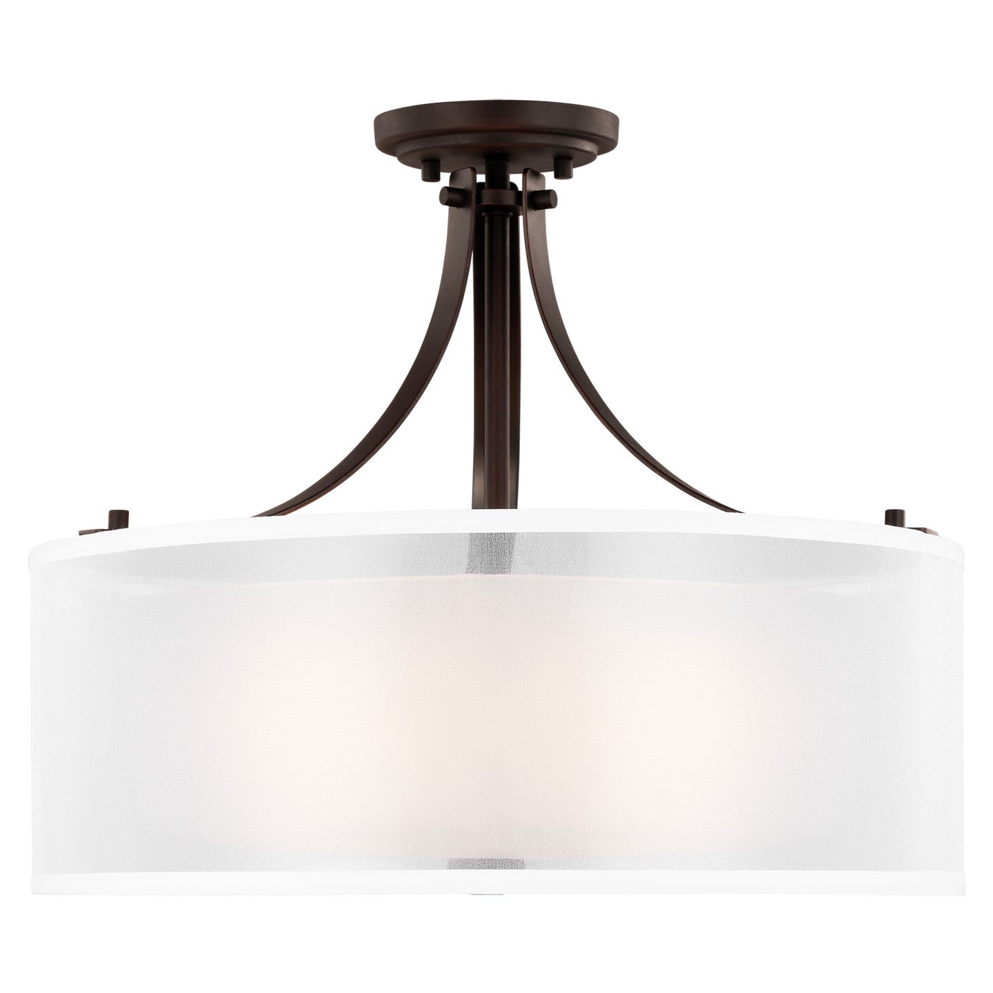 Elmwood Park Three Light Semi-Flush Mount in Bronze