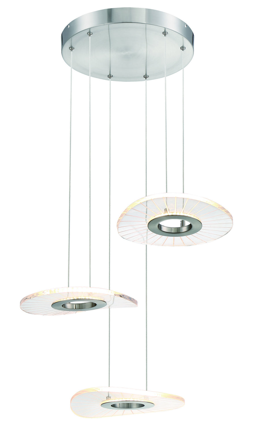 Light Ray LED Pendant in Brushed Nickel