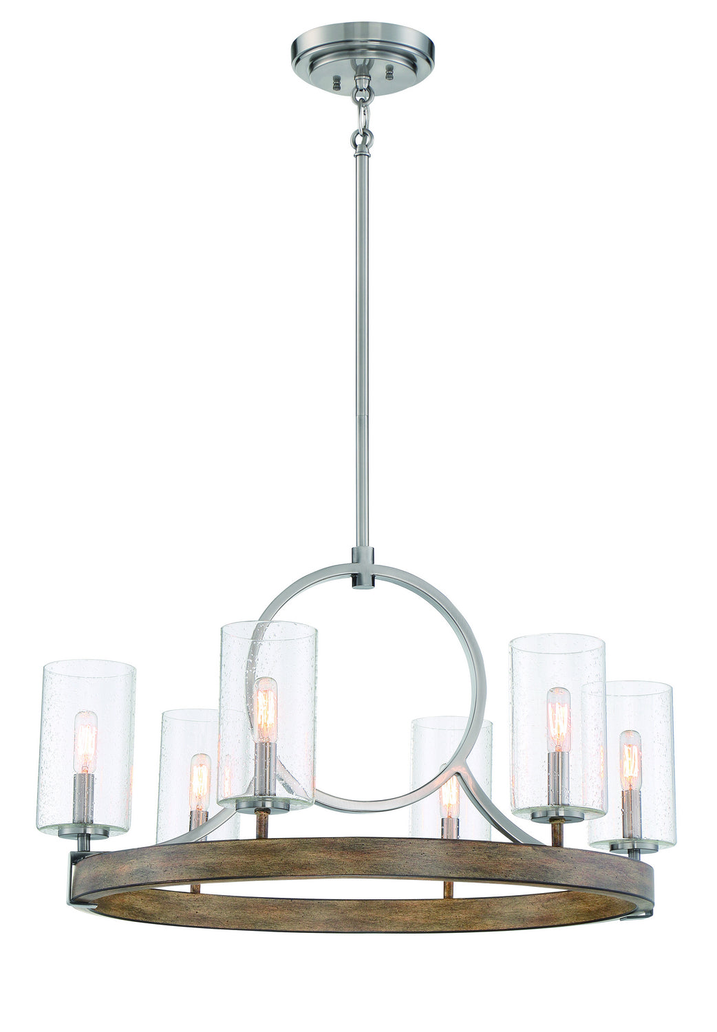 Country Estates Six Light Chandelier in Brush Nickel