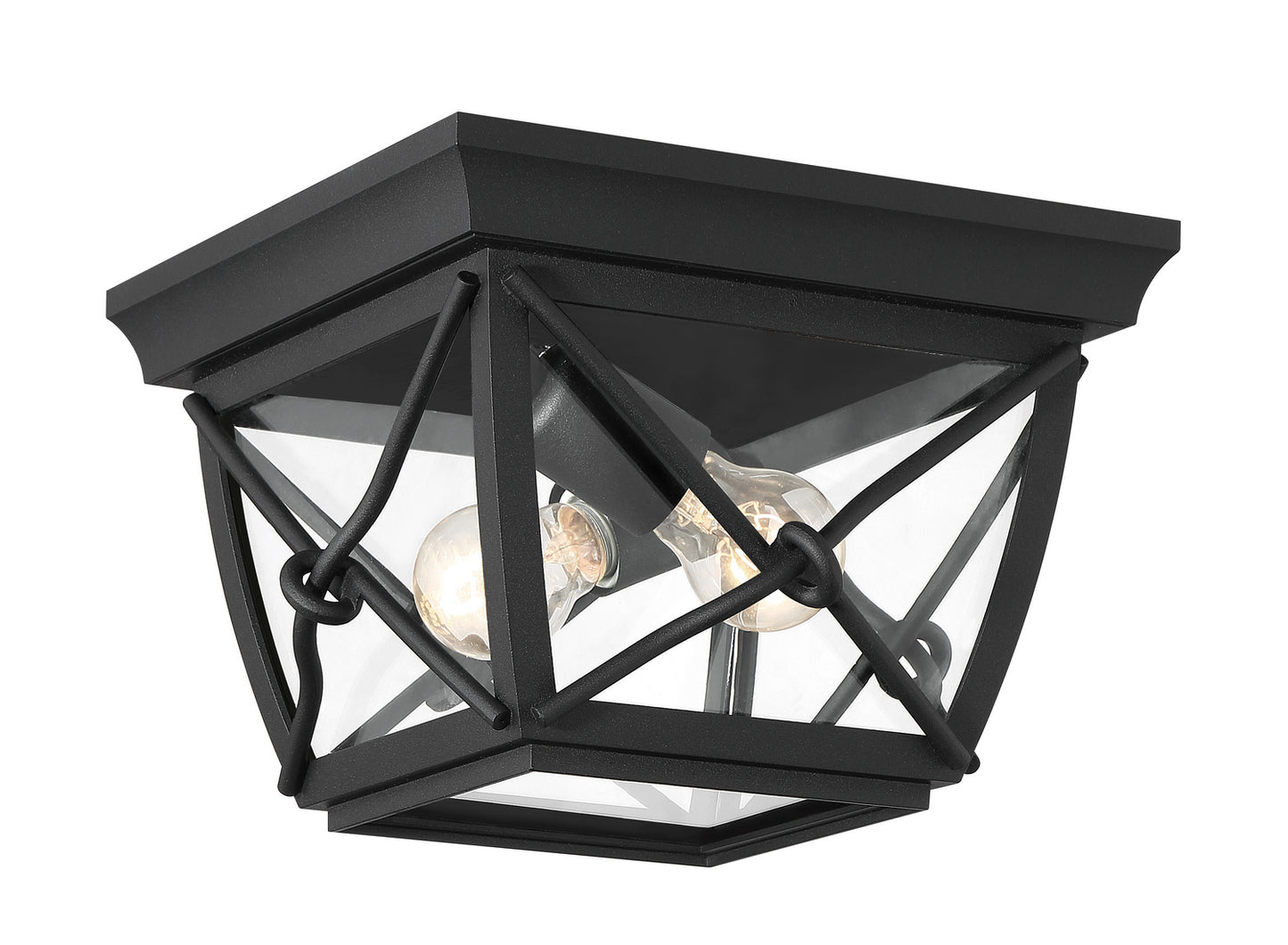 Belmont Two Light Flushmount in Black