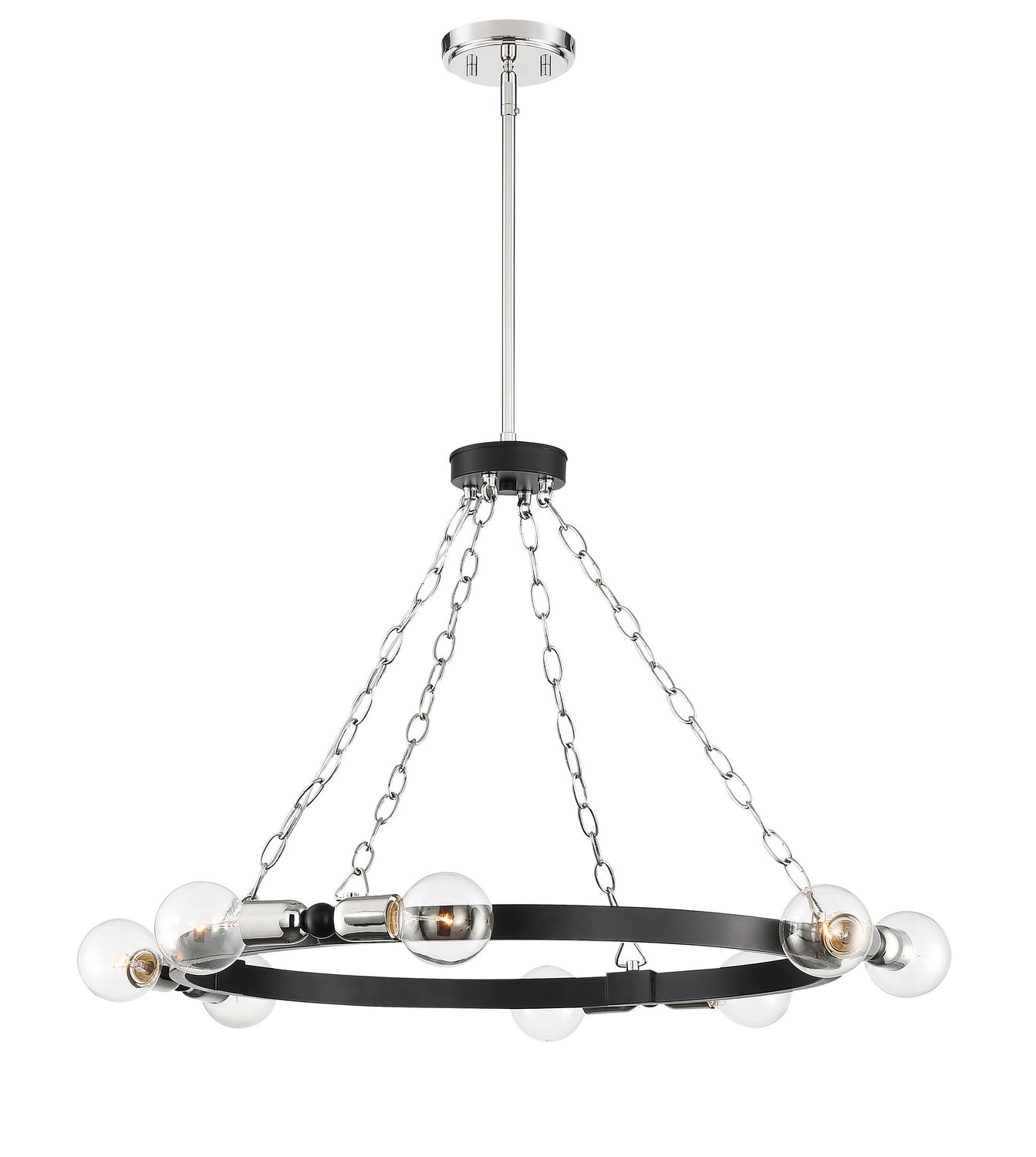 Huxton Eight Light Chandelier in Black