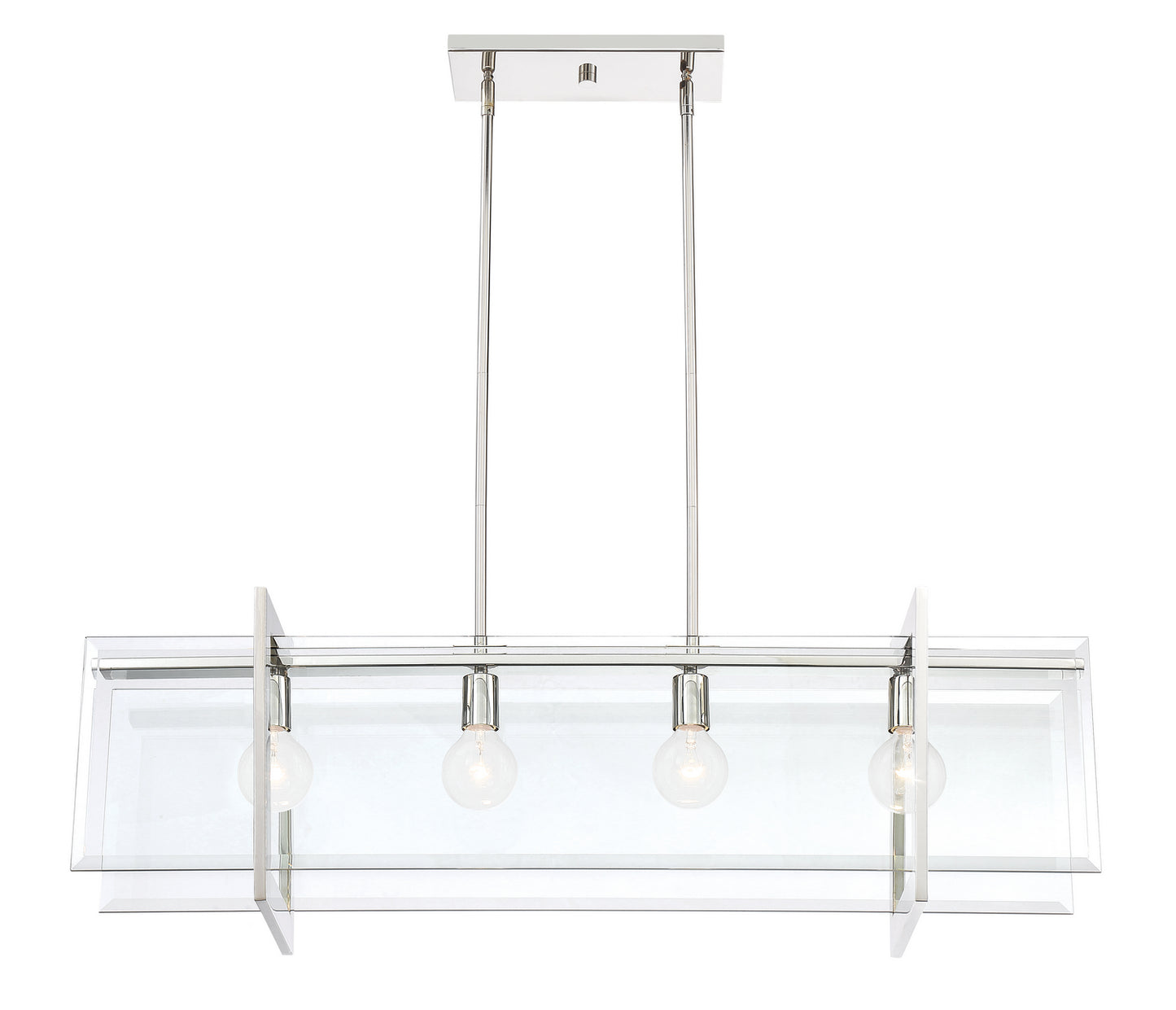 Ethan Four Light Island Chandelier in Polished Nickel