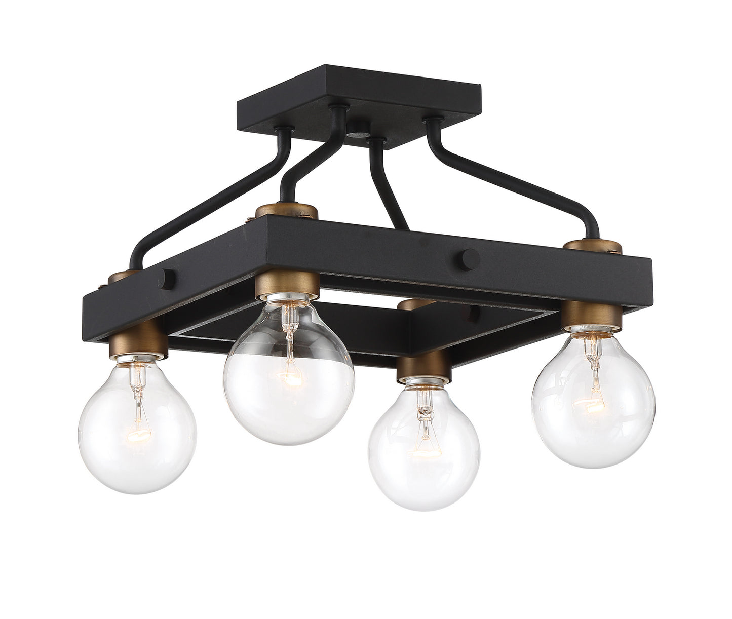 Ravella Four Light Semi-Flush Mount in Black