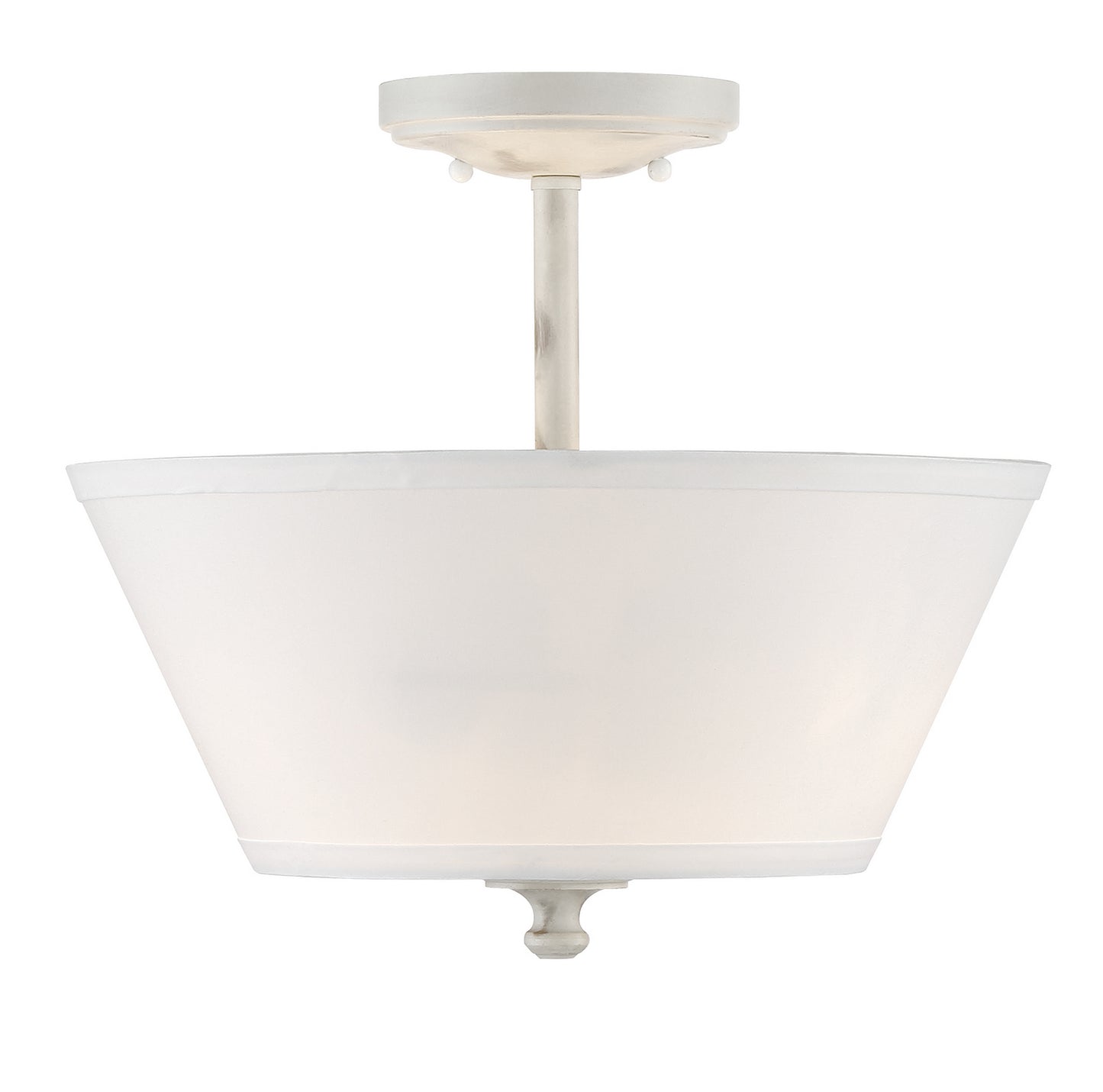 Newport Two Light Semi-Flush Mount in Coastal Weathered White