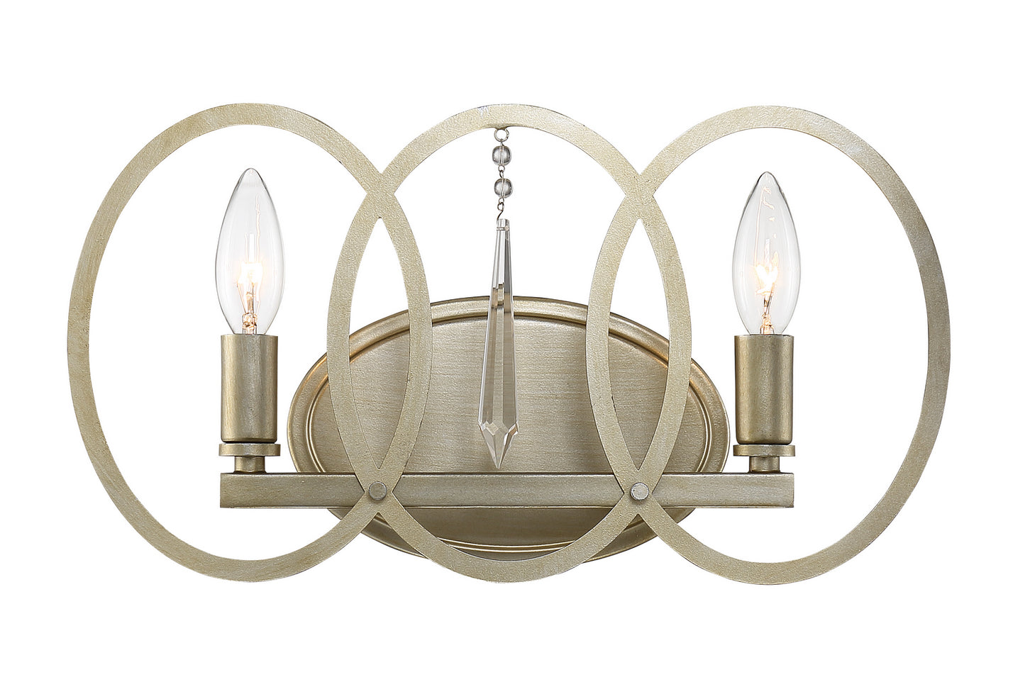 Hutton Two Light Bath Bar in Sterling Gold
