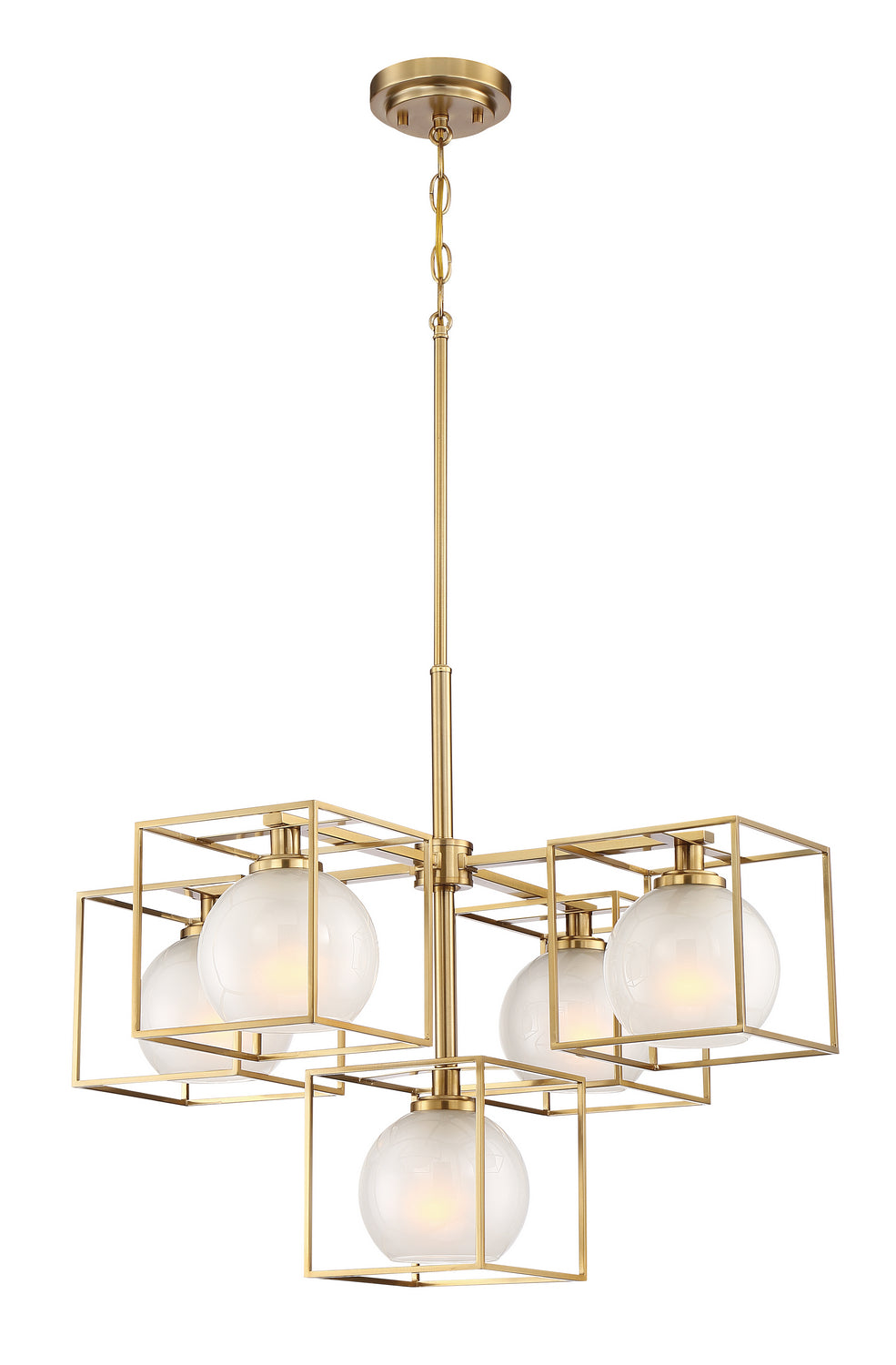 Cowen Five Light Chandelier in Brushed Gold