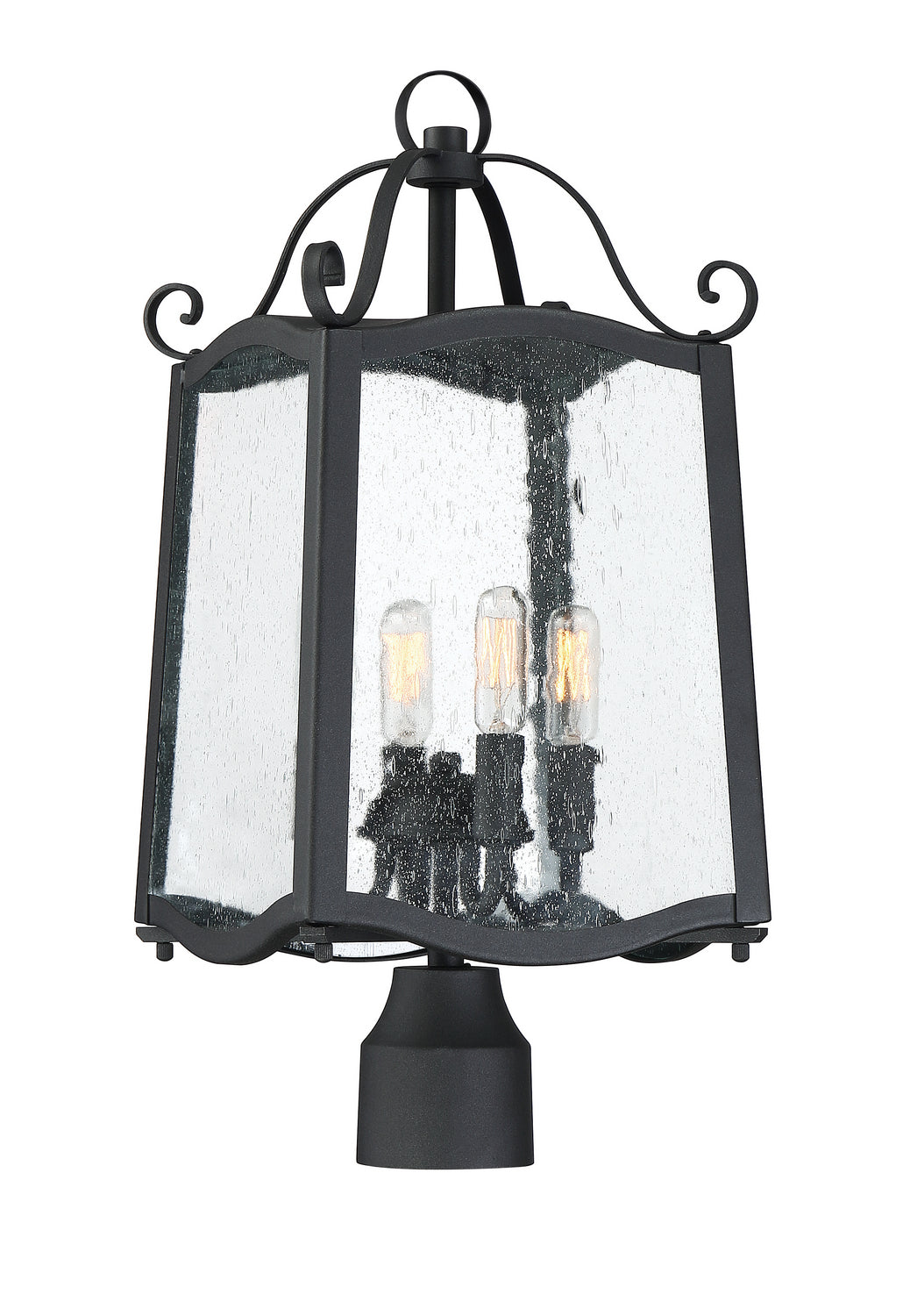 Glenwood Four Light Post Lantern in Black