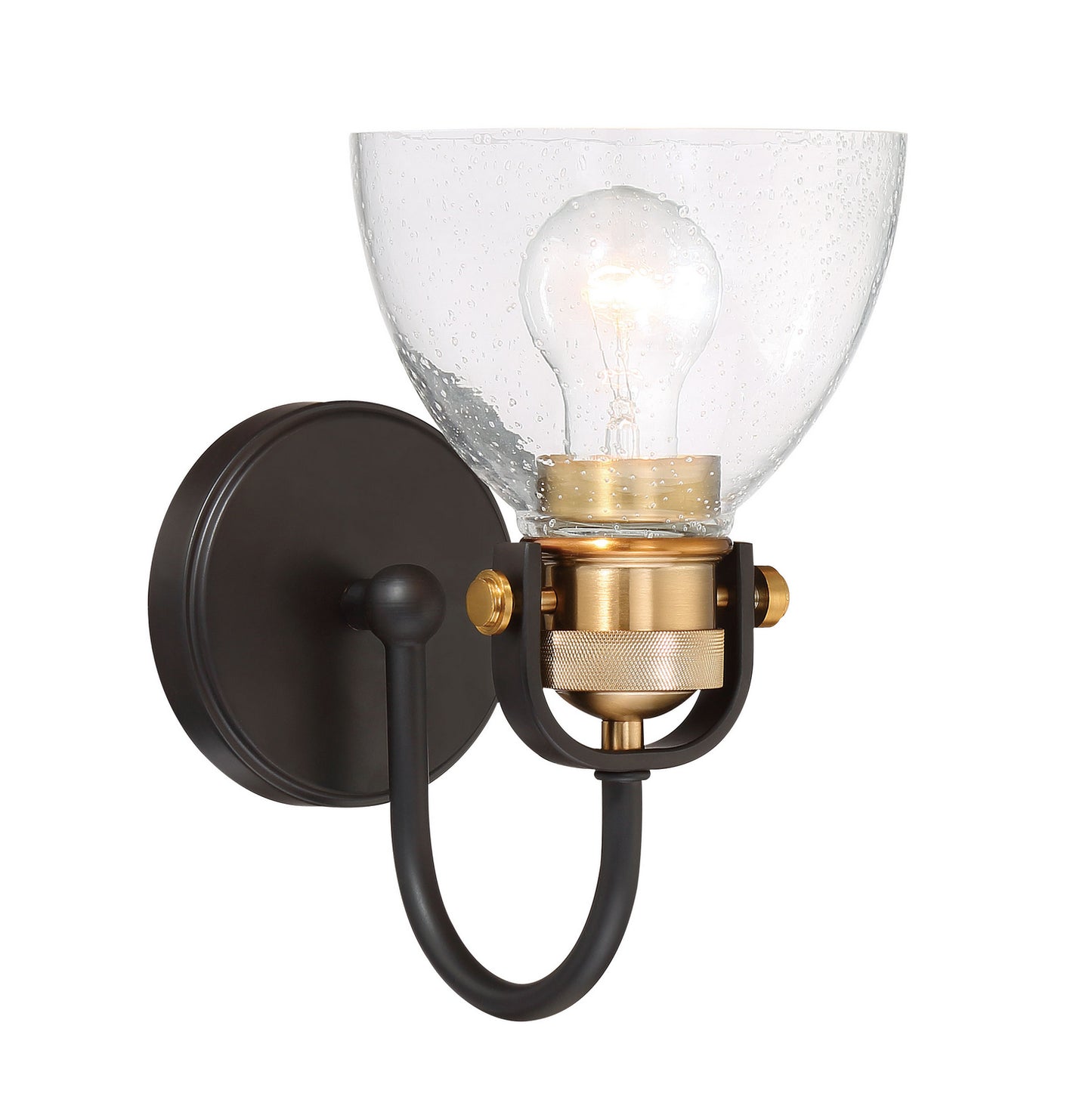 Monico One Light Bath in Bronze w/Brass