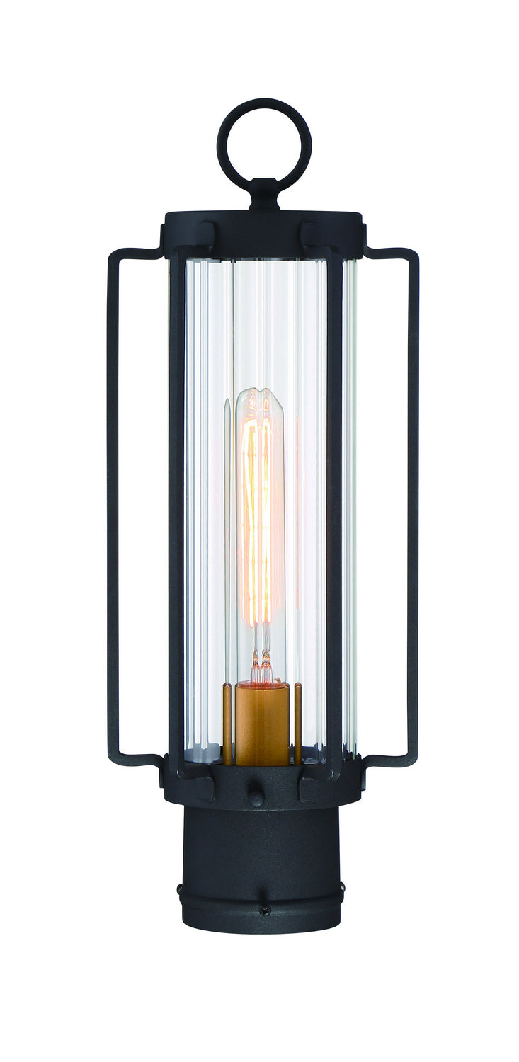 Avonlea One Light Outdoor Post Mount in Sand Black w/Gold Highllights