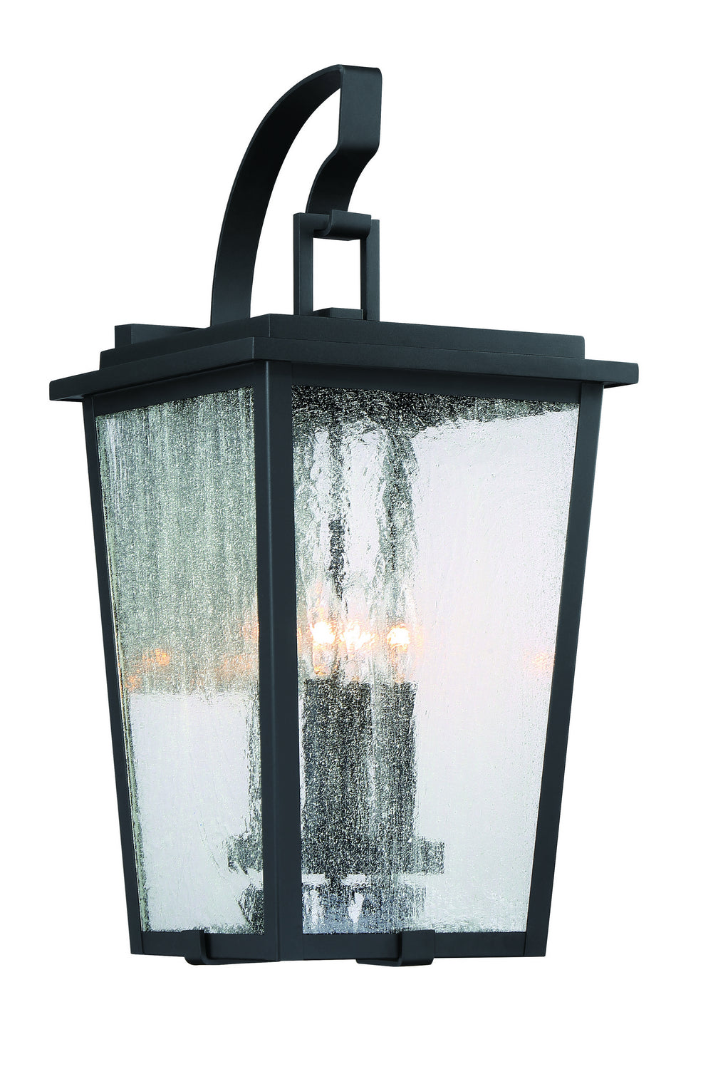 Cantebury Four Light Wall Mount in Sand Black, Burnt Gold & Sand Black Candle Sleeves