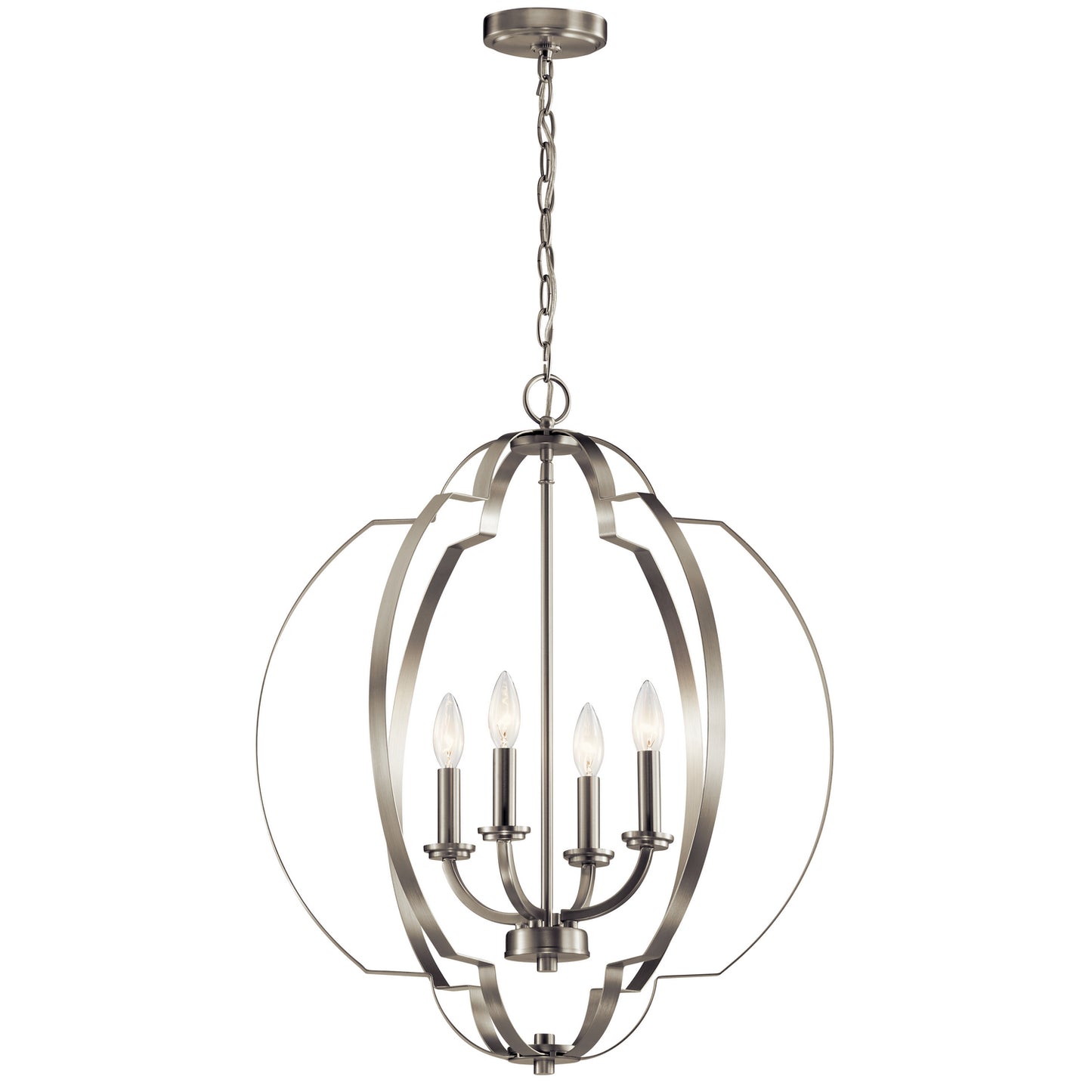 Voleta Four Light Foyer Pendant in Brushed Nickel
