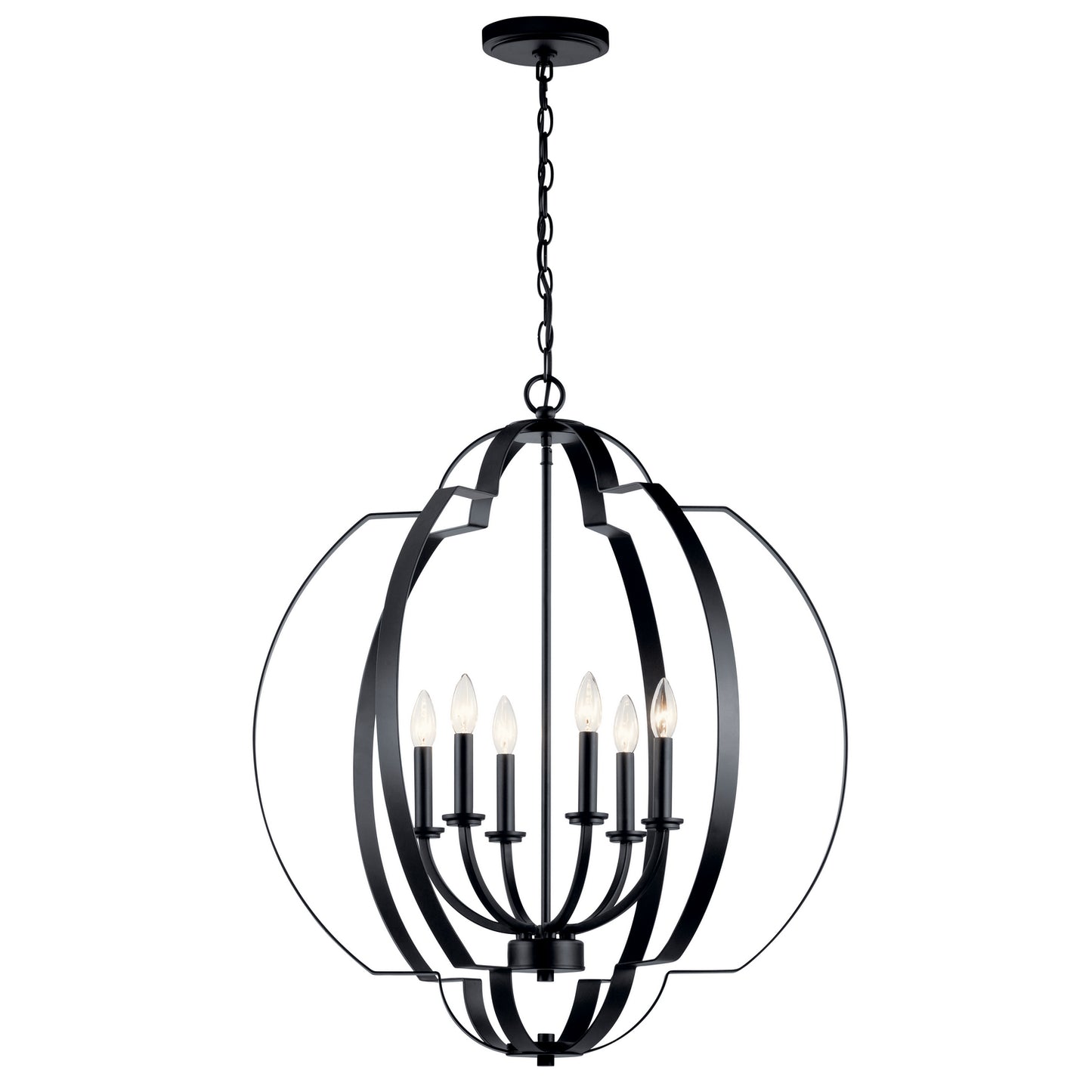Voleta Six Light Foyer Chandelier in Black
