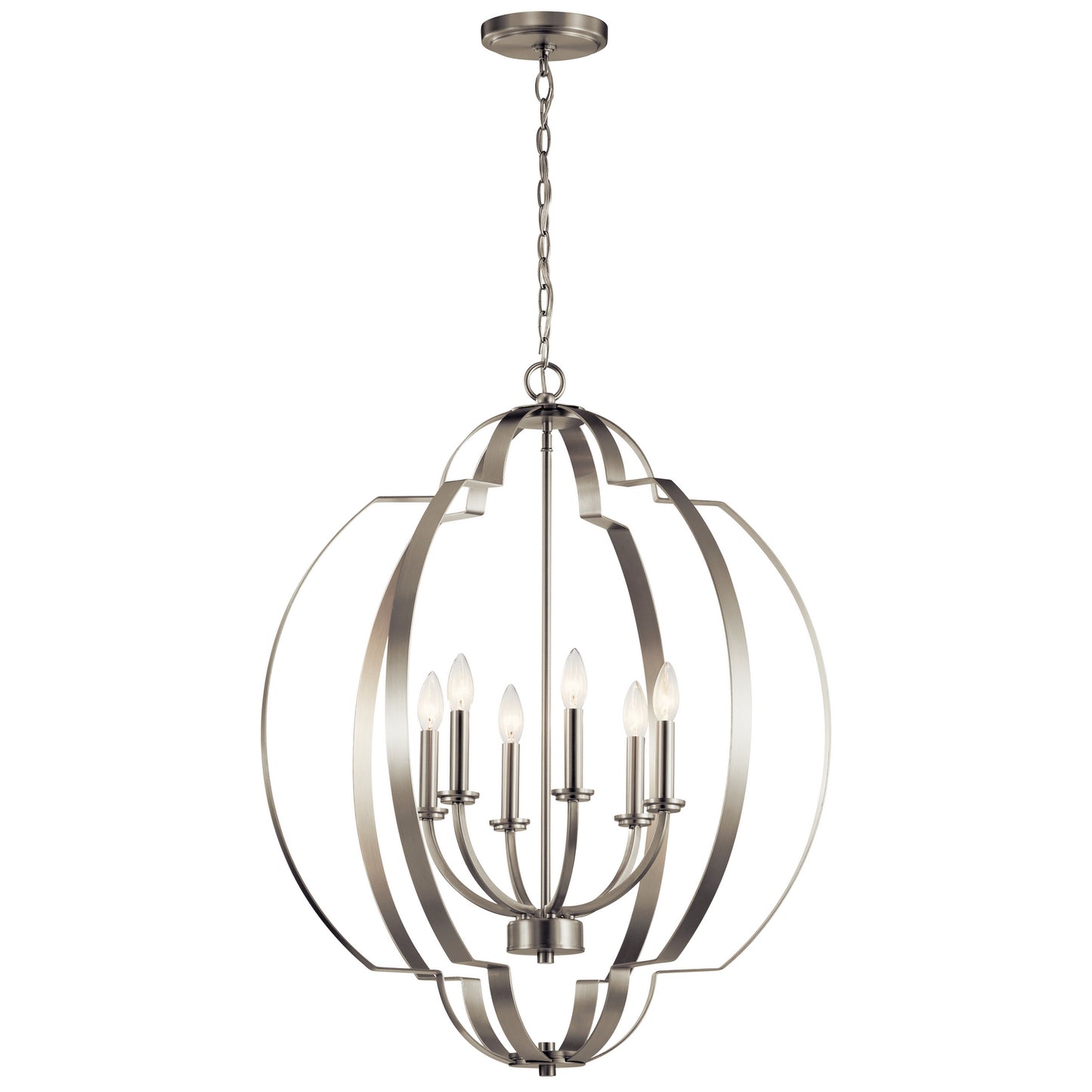 Voleta Six Light Foyer Chandelier in Brushed Nickel