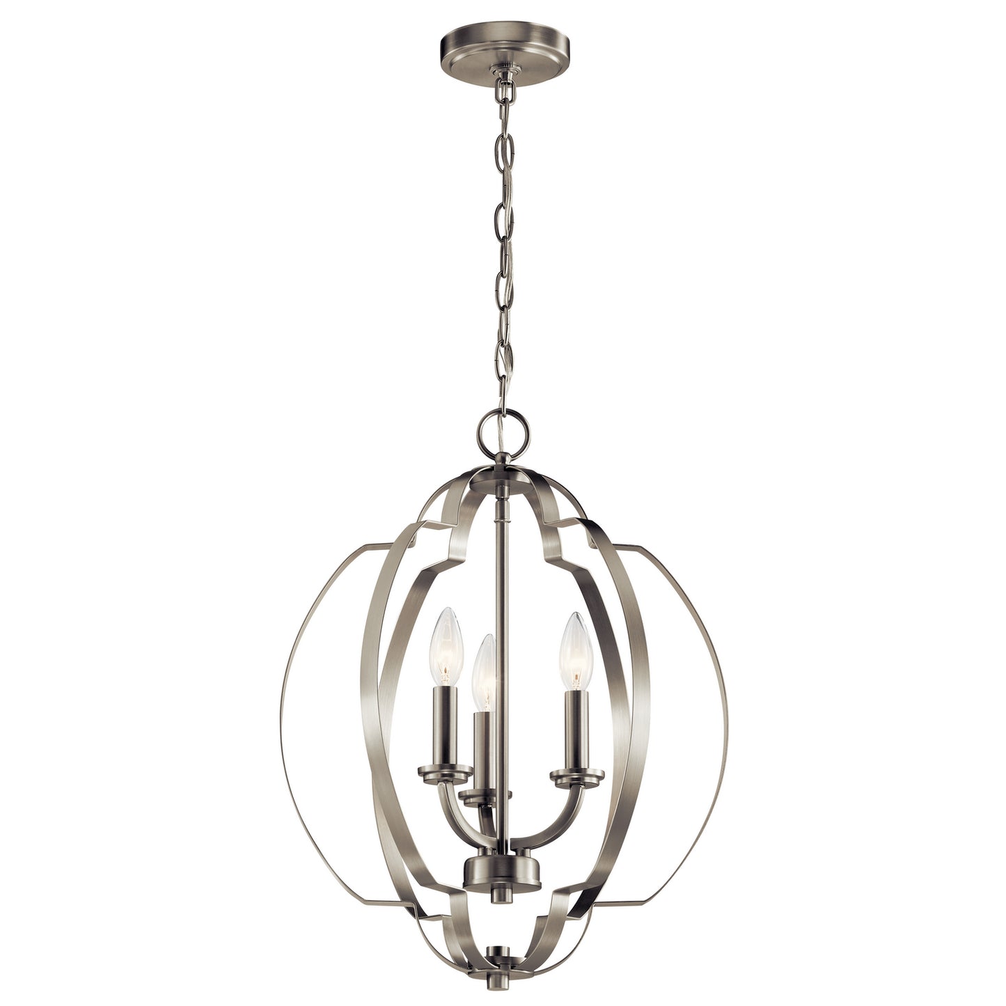 Voleta Three Light Pendant in Brushed Nickel