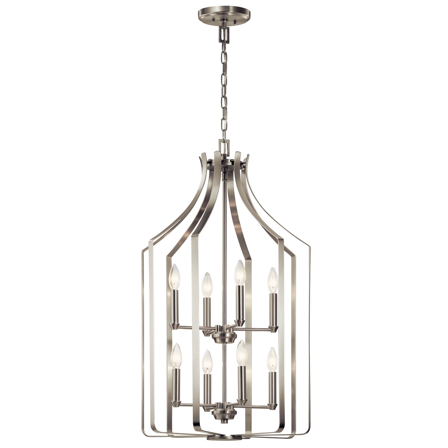 Morrigan Eight Light Foyer Chandelier in Brushed Nickel