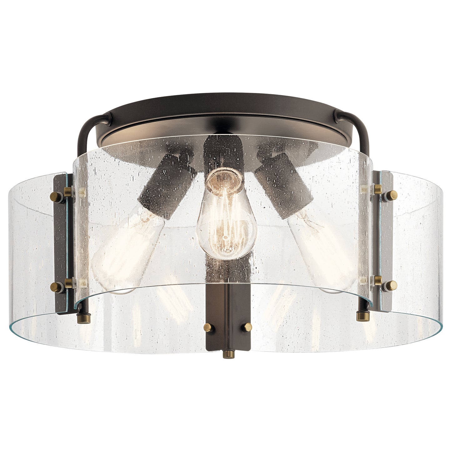 Thoreau Three Light Semi Flush Mount in Olde Bronze