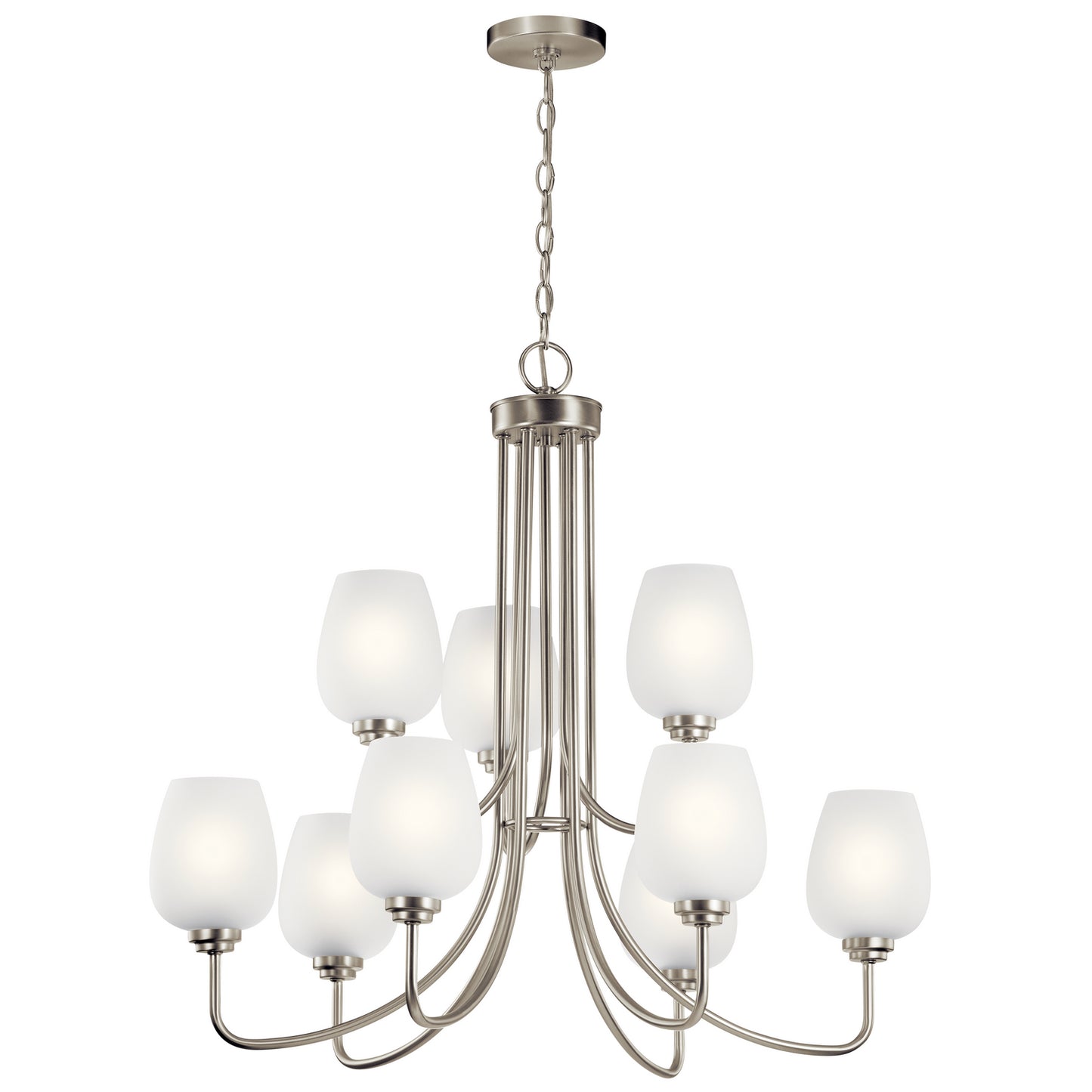 Valserrano Nine Light Chandelier in Brushed Nickel