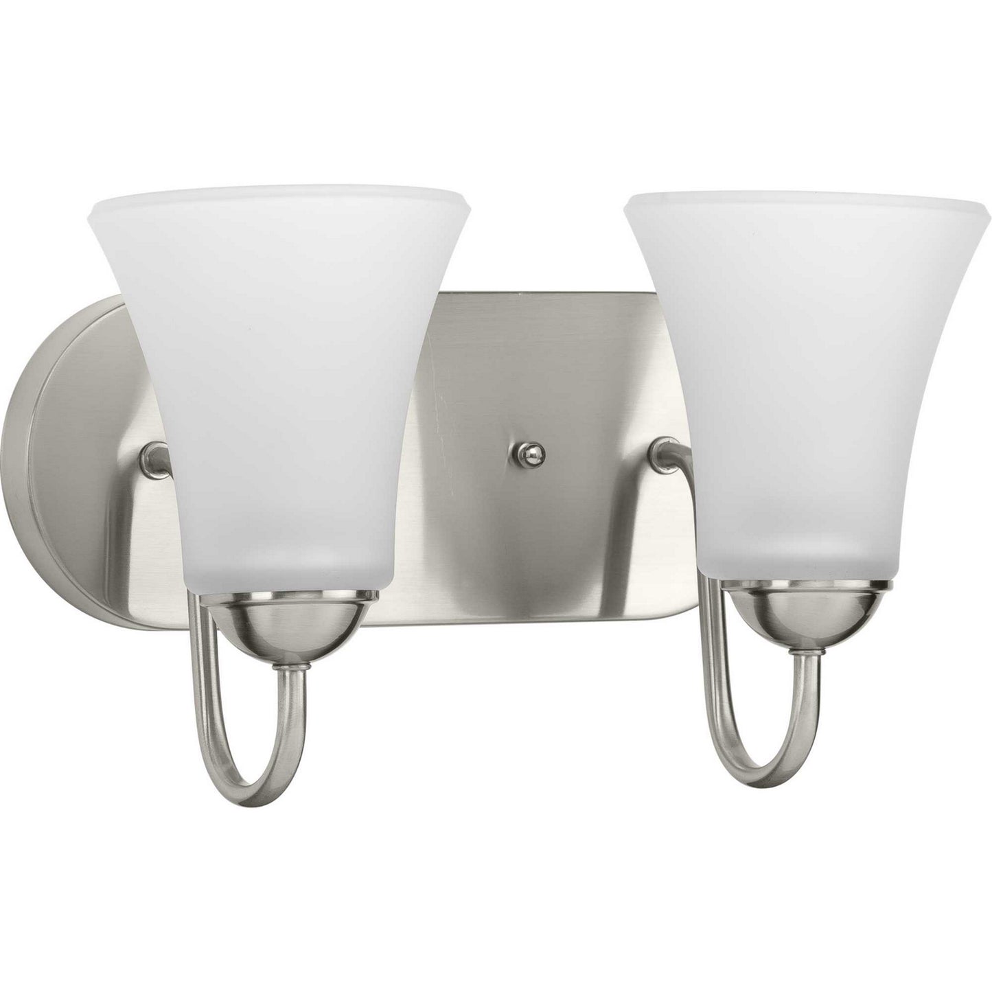 Classic Two Light Bath Bracket in Brushed Nickel
